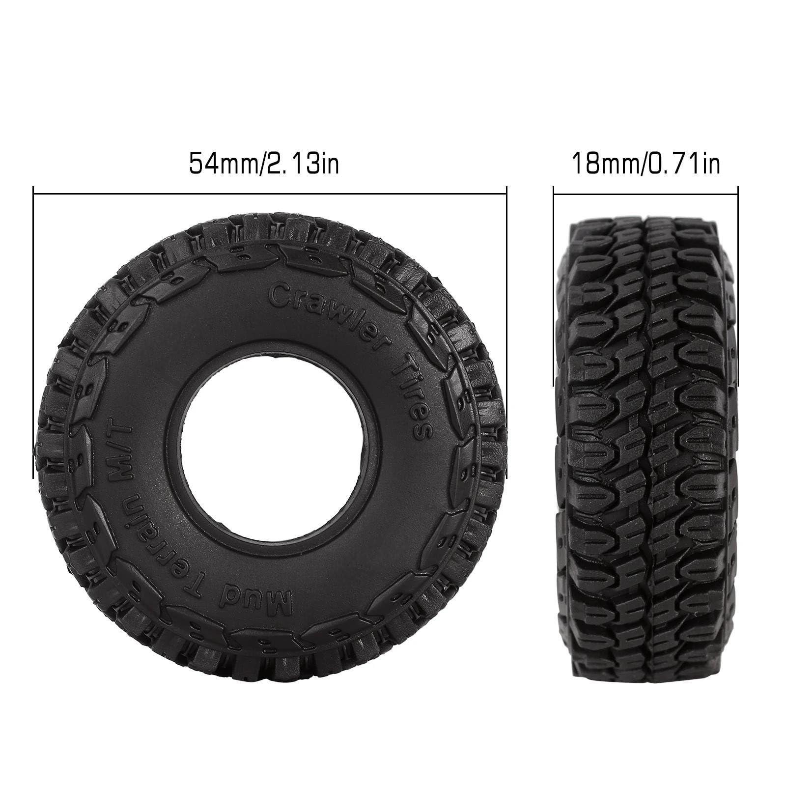 AMLIK AMLIK RC Car Accessories Compatible with Axial for SCX24 for Gladiator for AX24 1.0\"\" Soft Rubber Mud Terrain Wheel Tires for 1/18 1/24 RC Crawler Car Upgrade Part (T1002)