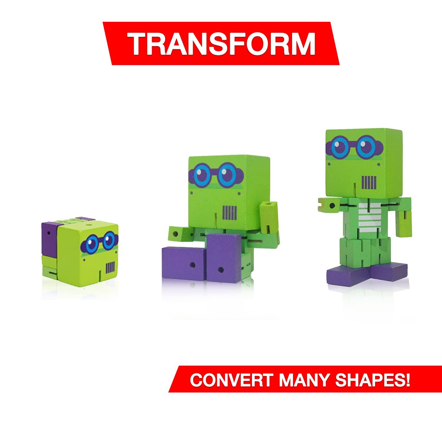 Wood & Robotics Wooden Robot Toy, cubebot Toy, cubebot, Cube Toy Puzzle, cubebot Micro, Stacking Wood Robots, Fidget Bots, Wooden Robot Puzzle Toy, Robot Transforming Cube, Wood Robot Toy, Toy, Wood cubebot