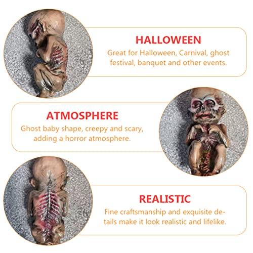 Toyvian Toyvian Halloween Haunted Doll, Scary Ghost Baby, Halloween Haunted House Decor, Scary Ghost, Creepy Zombie Baby Ghost Baby Doll, for Adult Prank, Scary Halloween Decorations