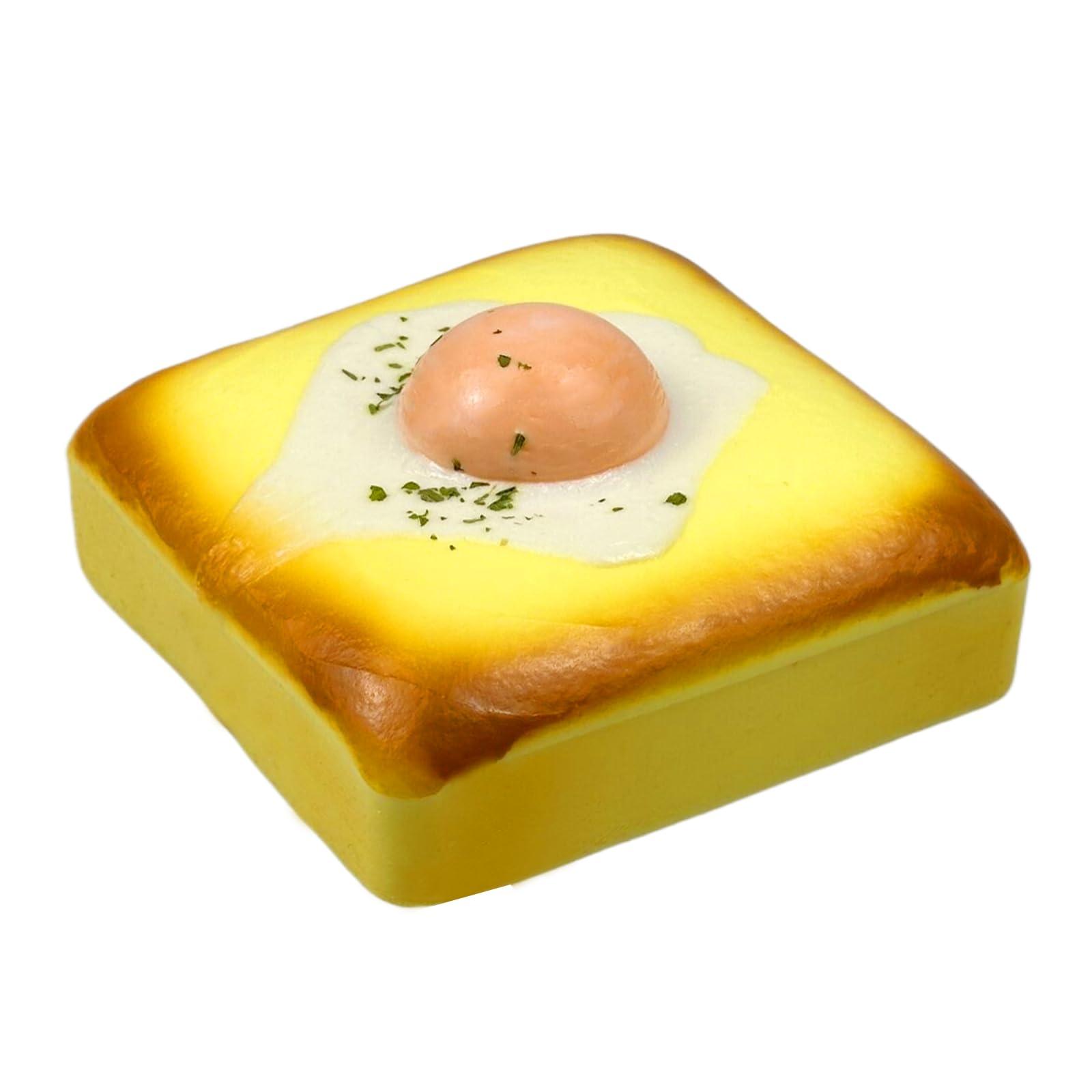 funnysquee funnysquee Egg Toast Squishies Super Soft Slow Rising Toy Cute Scented Simulation Food Square Cake Squishys Stress Relief Squeeze Toys for Kid Halloween Christmas Birthday Gift (Egg Toast)