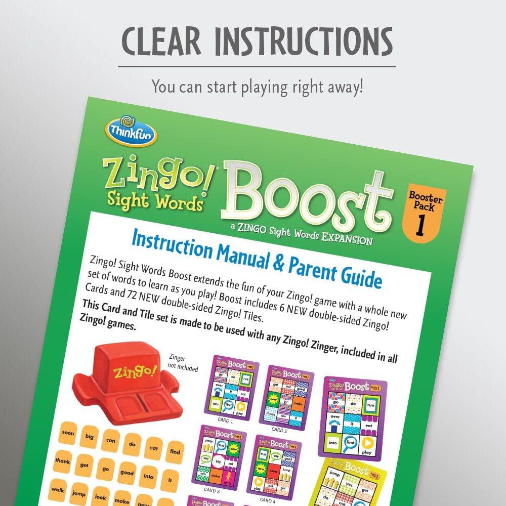 Think Fun Think Fun Zingo! Sight Words Boost - Engaging Brain Game | Expansive Vocabulary Builder | Stimulates Memory & Concentration | for Kids Aged 4 and Up | Expansion Pack (76472)