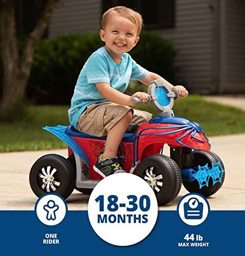 Kid Trax Kid Trax Toddler Marvel's Spider-Man Premium Toddler Quad Ride-On, Kids 18-30 Months, 6V Battery and Charger Included, Max Weight 44 lbs, Red