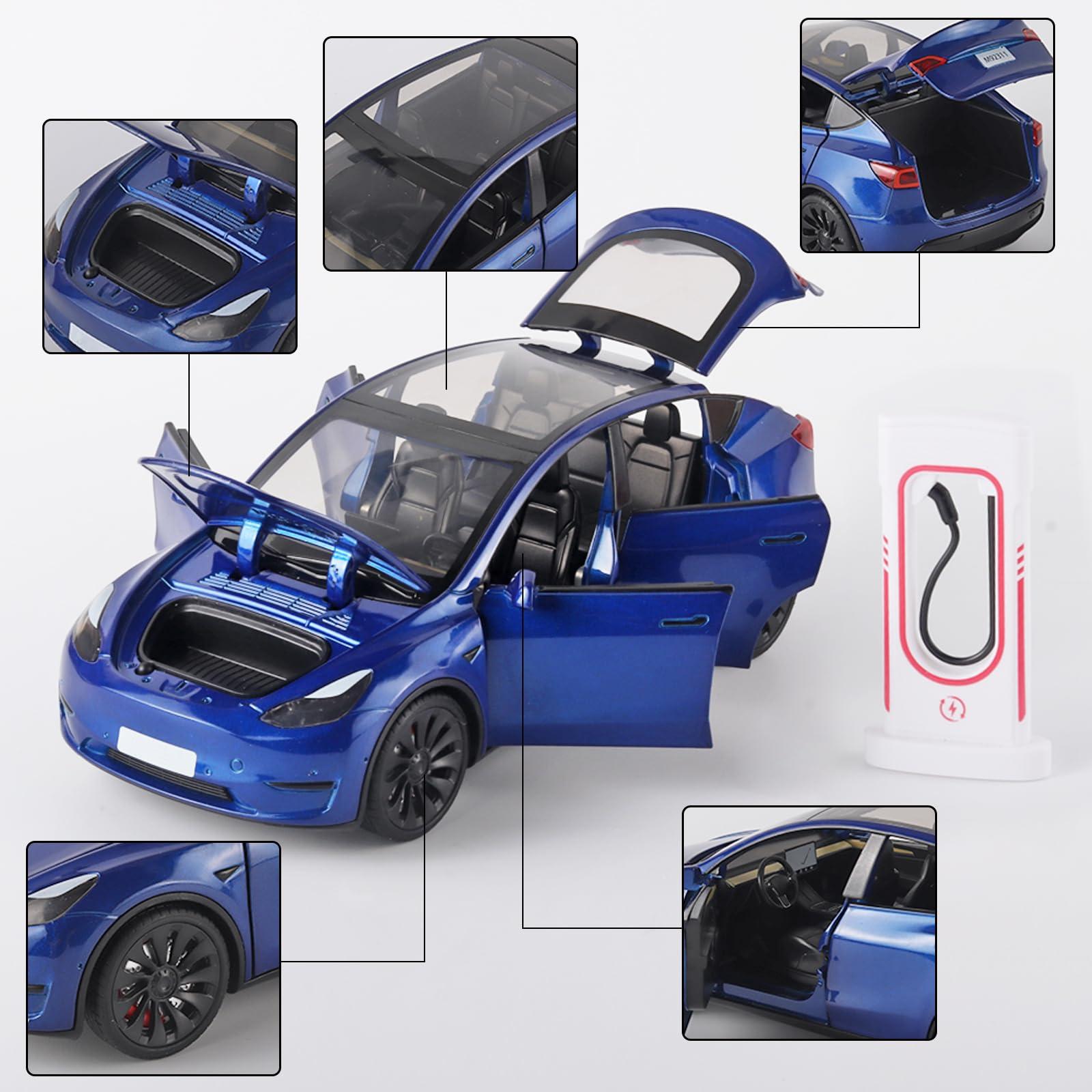 OANMYJJO OANMYJJO Toy Cars Y 1/24 Zinc Alloy Diecast Metal Model Car, Pull Back Toy Model with Light and Music, Suitable for Children Aged 3 and Above as Gifts(Blue)