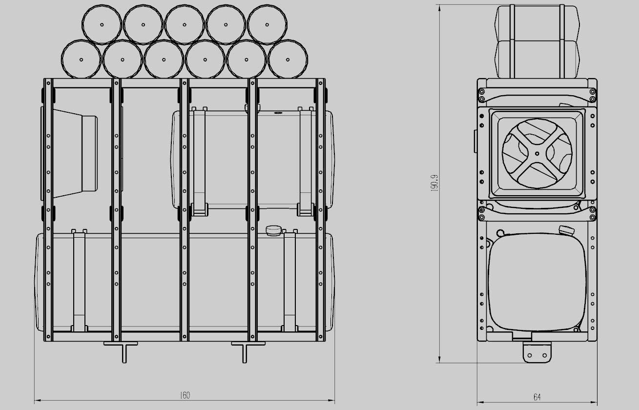 TOUCAN RC HOBBY Lesu Heavy Equipment Metal Shelf for Tmy Scan Rc 1/14 Tractors Truck