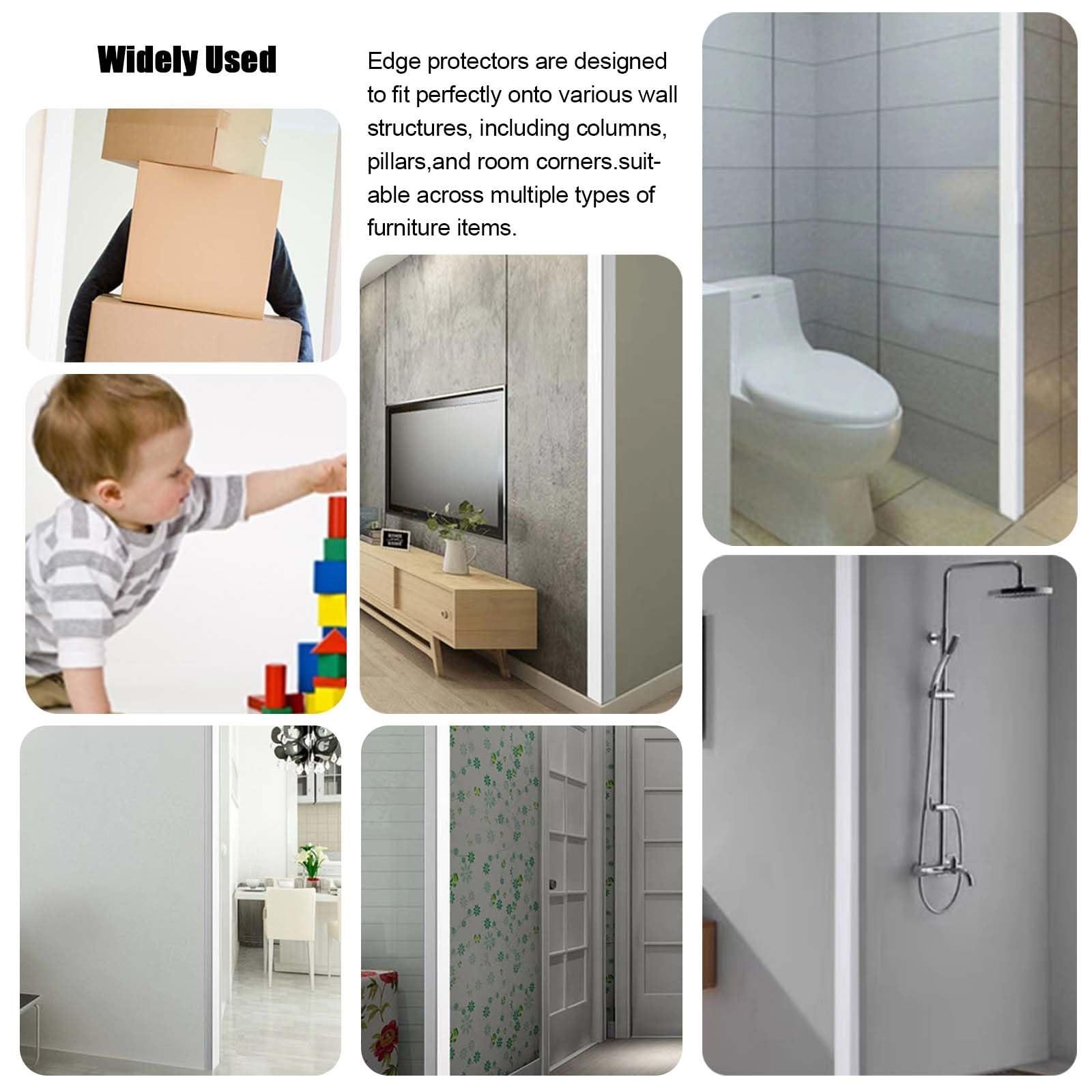 ZJYSMH Wall Corner Protector,Corner Protectors, Wall Corner Protectors Guards Self-Adhesive Corner Protectors Dog Chewing, Home PVC Wall Corner Edge Protector(Black,100CM(3.3FT)-2CM/0.8IN)