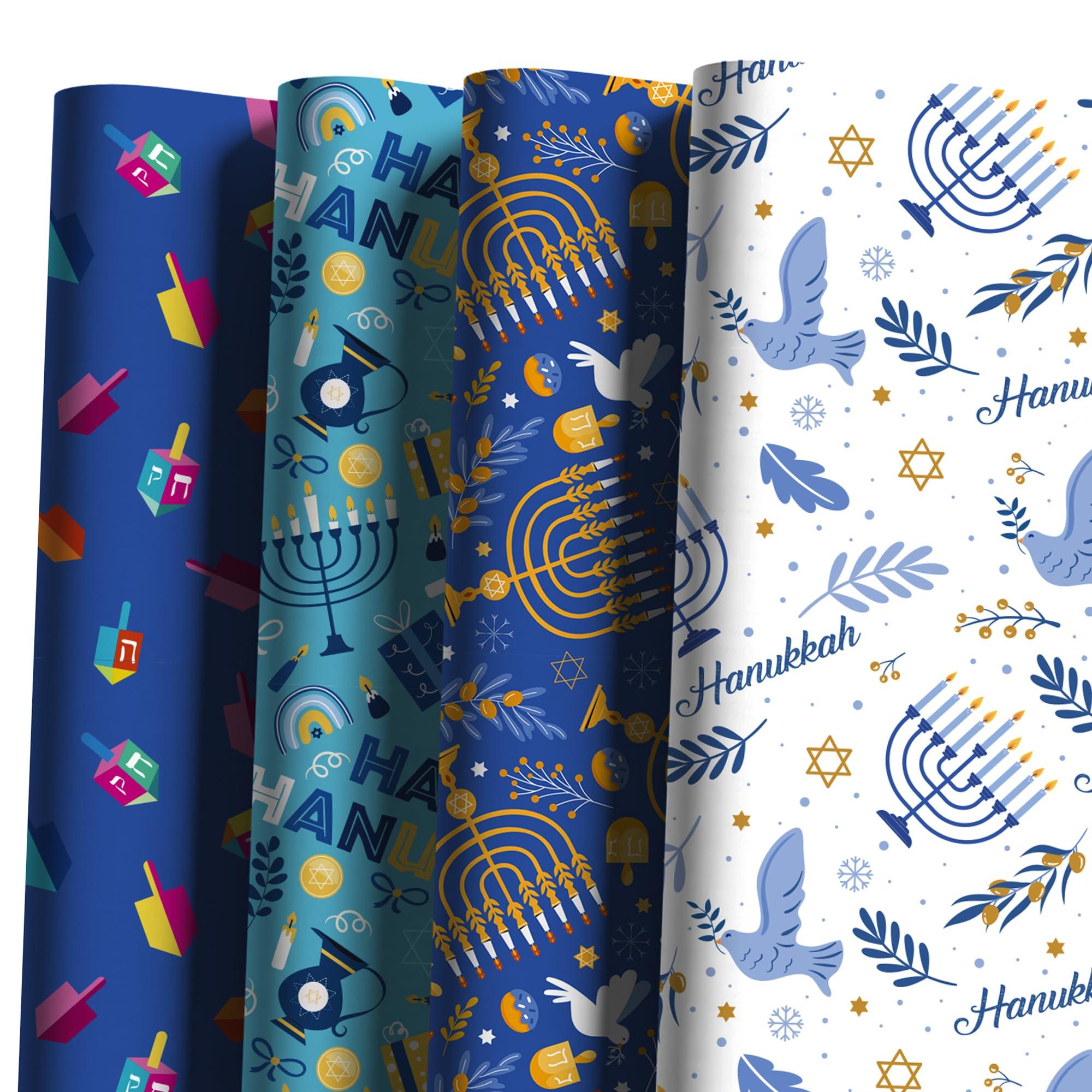 OHOME OHOME Hanukkah Giant Coloring Poster with Hanukkah Wrapping Paper