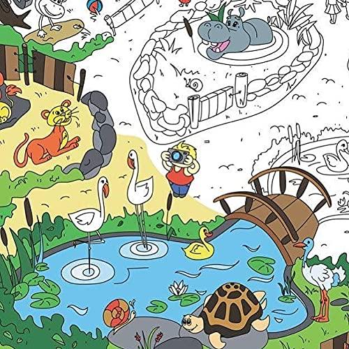 O'Kroshka Big giant coloring poster colorings for children Zooland. Coloring pages for kids and adults. Color me posters for family (33.08 x 46.5 in)