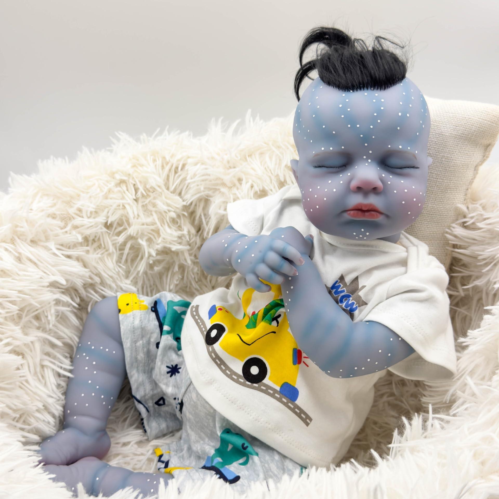 BNNPUU BNNPUU Reborn Baby Dolls 19 Inch Handmade Lifelike Baby Dolls Soft Fabric Body Like A Real Baby Reborn Closed Eyes Dolls