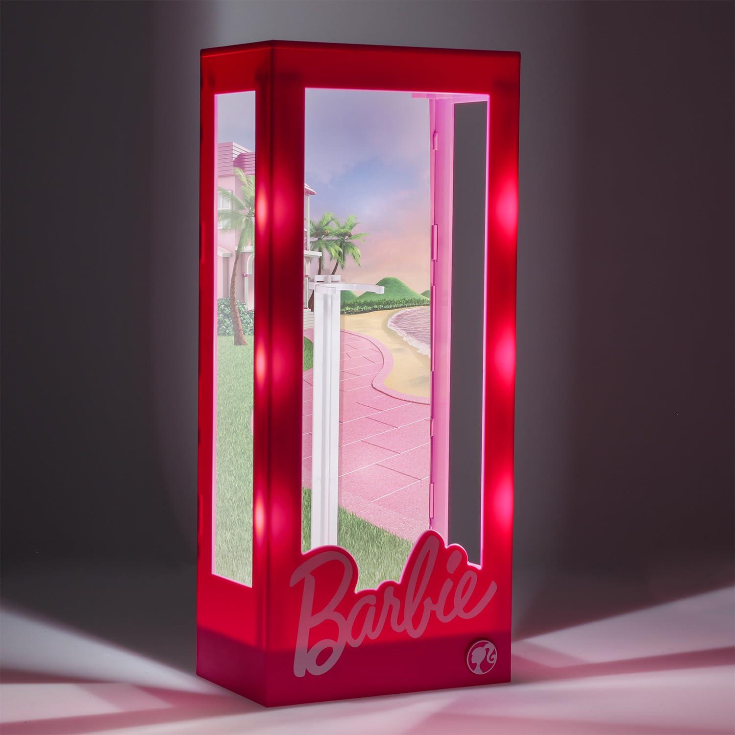 Paladone Barbie Doll Light Up Display Case Storage Box, 13\" Tall, Collectible Doll Holder and Container