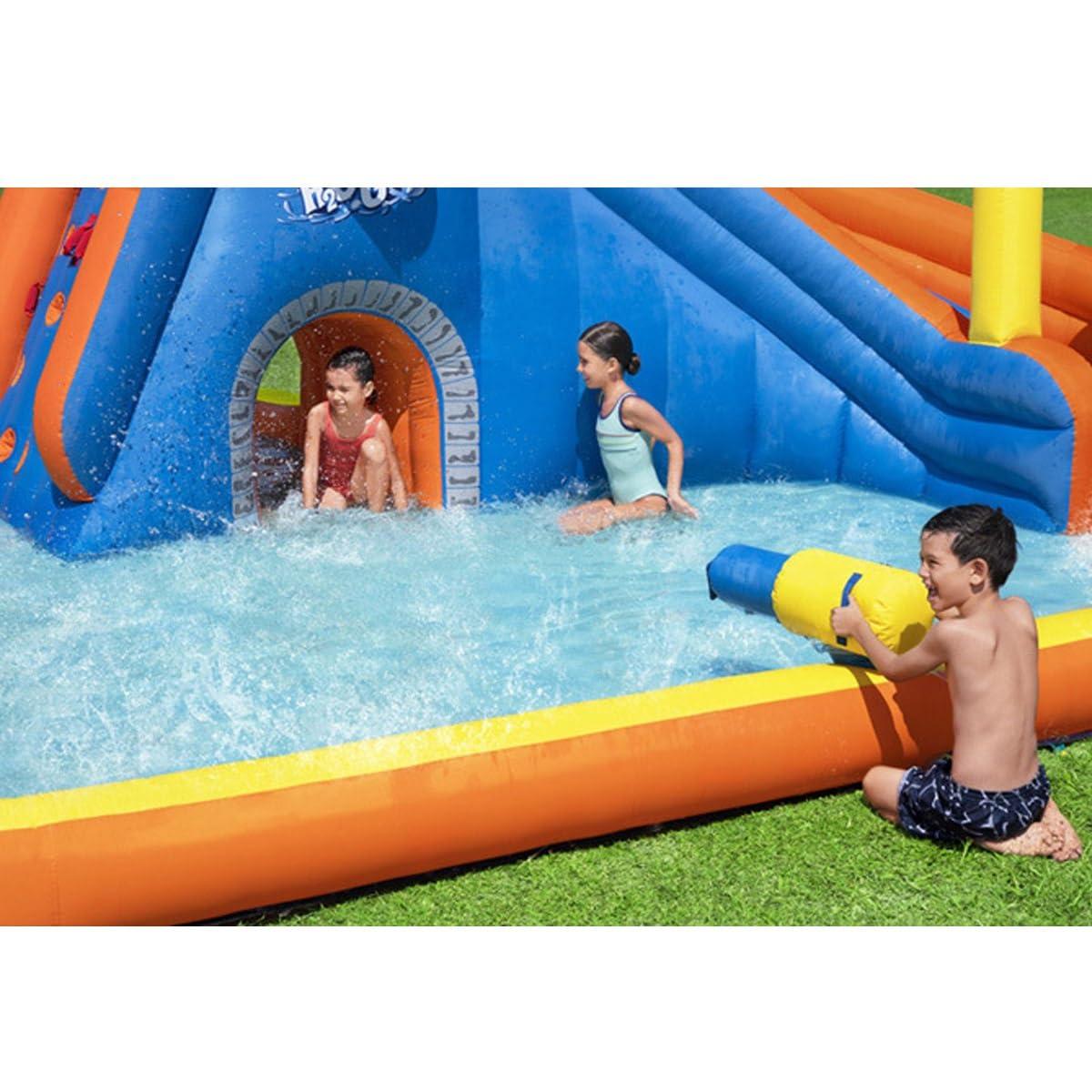 HSPLXYT Paddling Pool with Slide,Large Inflatable Swimming Pool,Family Inflatable Swimming Lounge Pool,Above Ground Pools for Backyard, Garden,Kids, Adults, Children