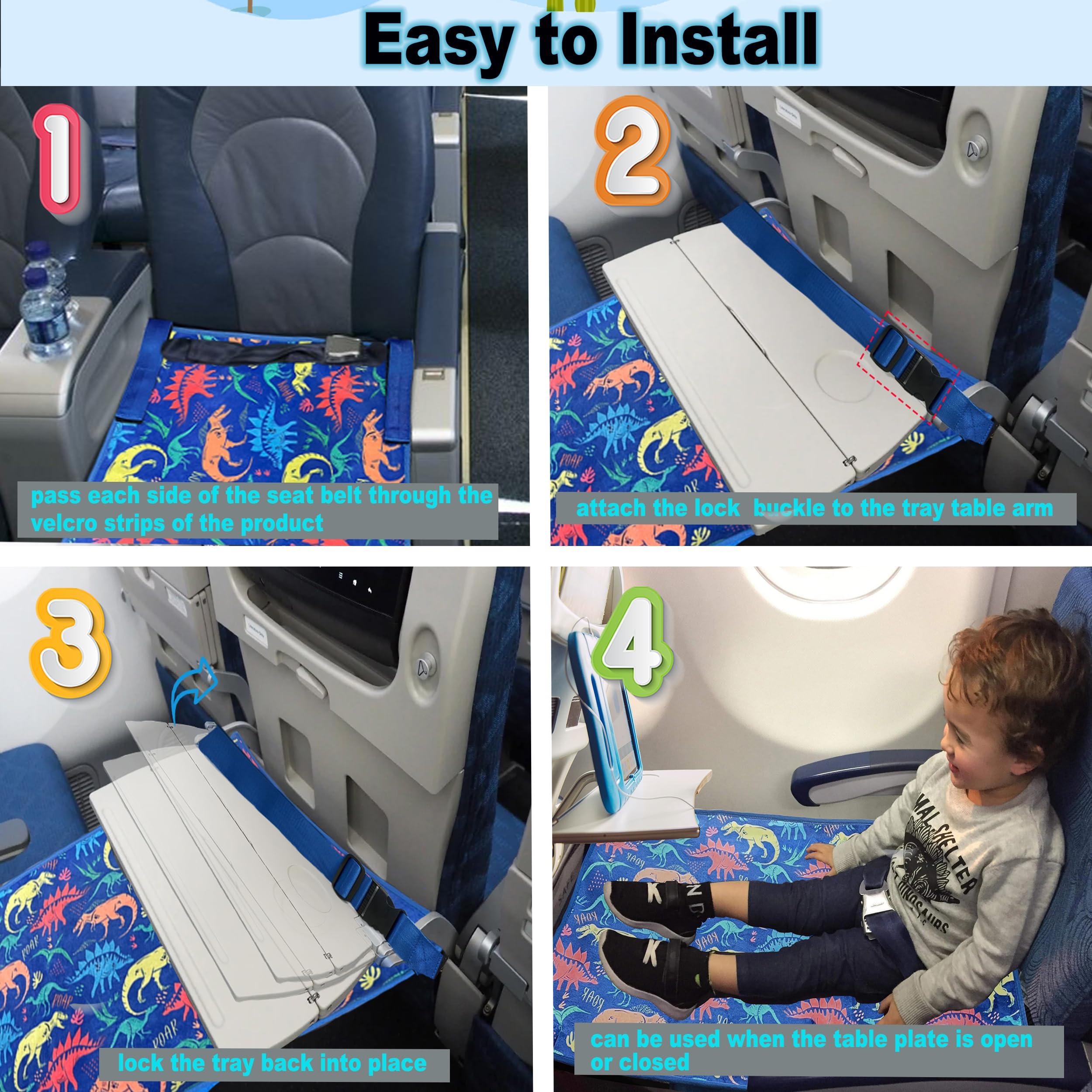 Gulissa Toddler Airplane Bed, Airplane Travel Essentials for Kids, Baby Portable Plane Bed for Flights, Airplane Must Haves for Kids Makes Your Trip Enjoyable and Comfortable(Pink)