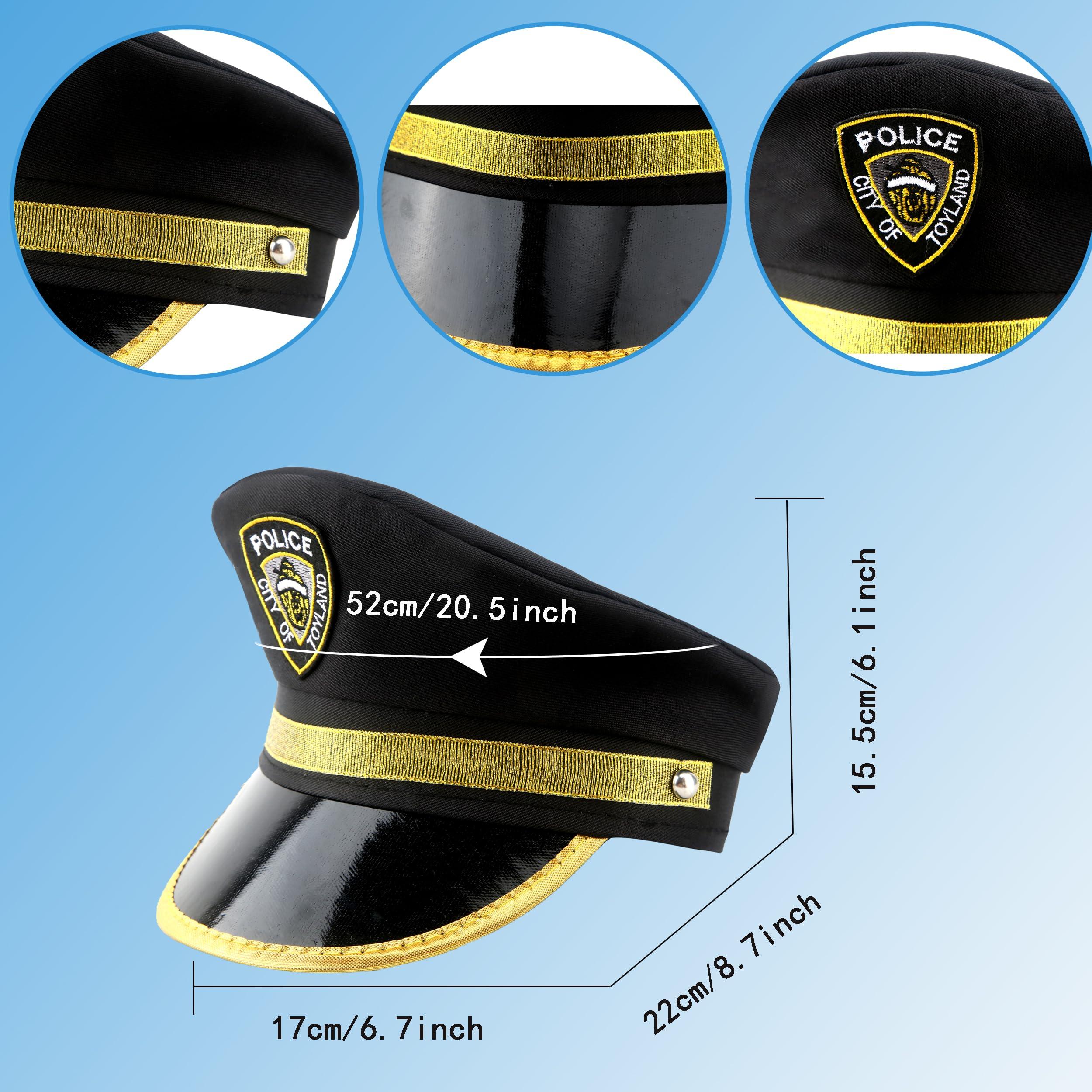 SGBETTER SGBETTER 8 Pack Child Police Hat Police Officer Costume Hat Cop Policeman Hat for Kids Halloween Cosplay Party Costume Accessory (Colors Style 1)