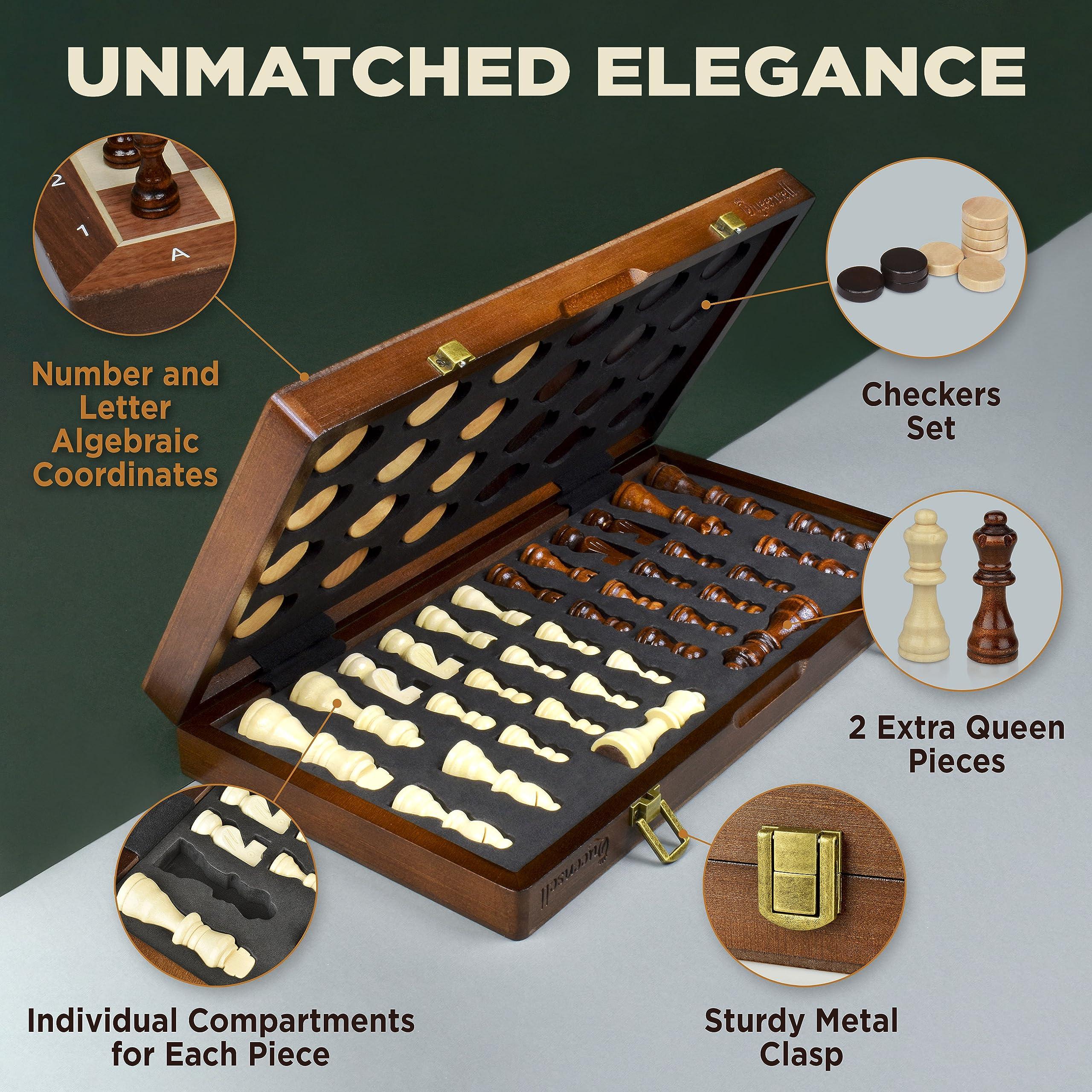 Queensell Queensell Dominoes Double 15 + Chess Set