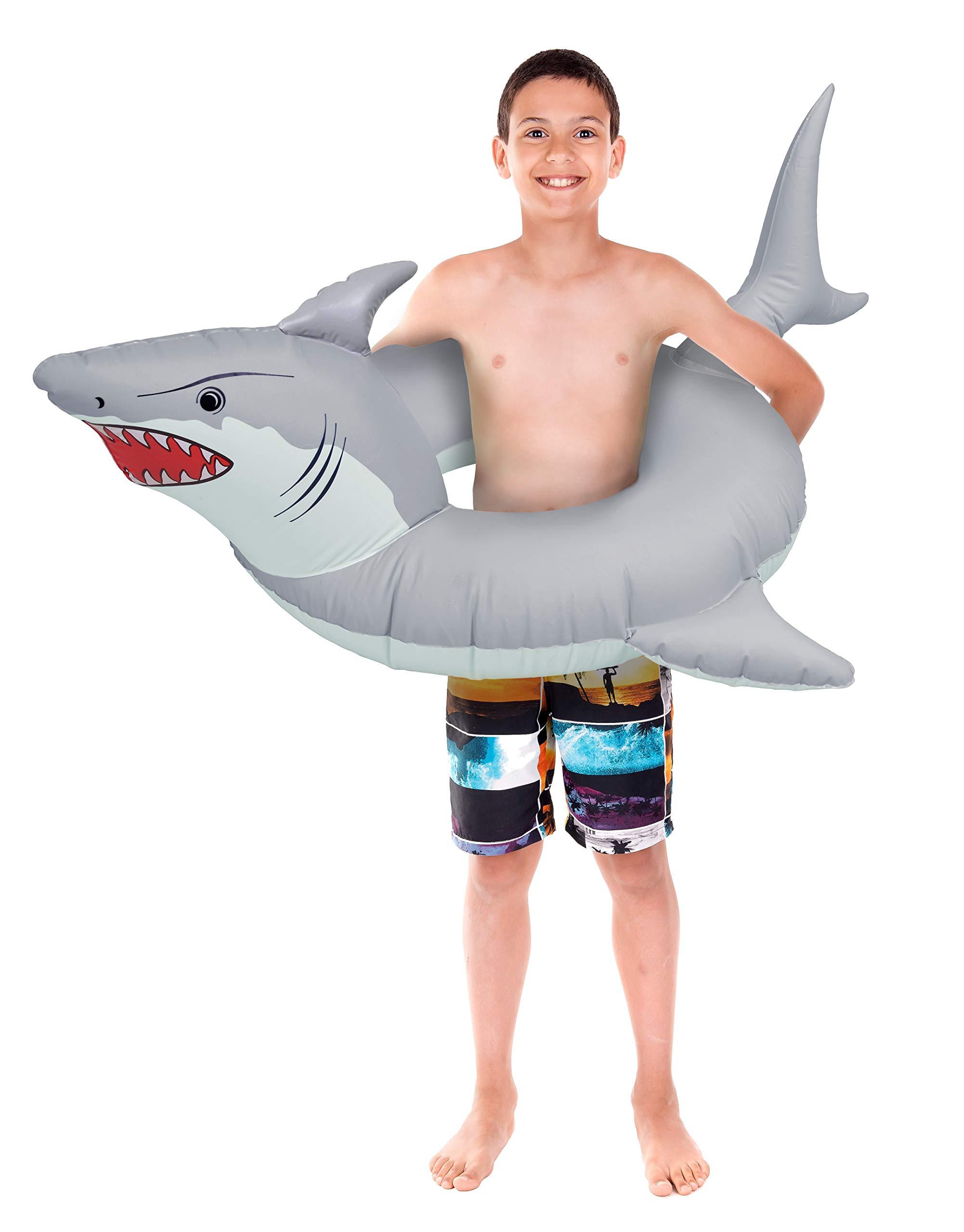 GoFloats GoFloats 'Great White Bite' Shark Pool Float Party Tube - Inflatable Rafts, Adults & Kids