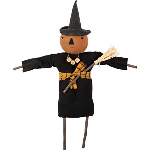 Primitives by Kathy Primitives by Kathy Eek Pumpkin Witch Collectible Doll Black 5.50\" x 17\" x 3.25\"