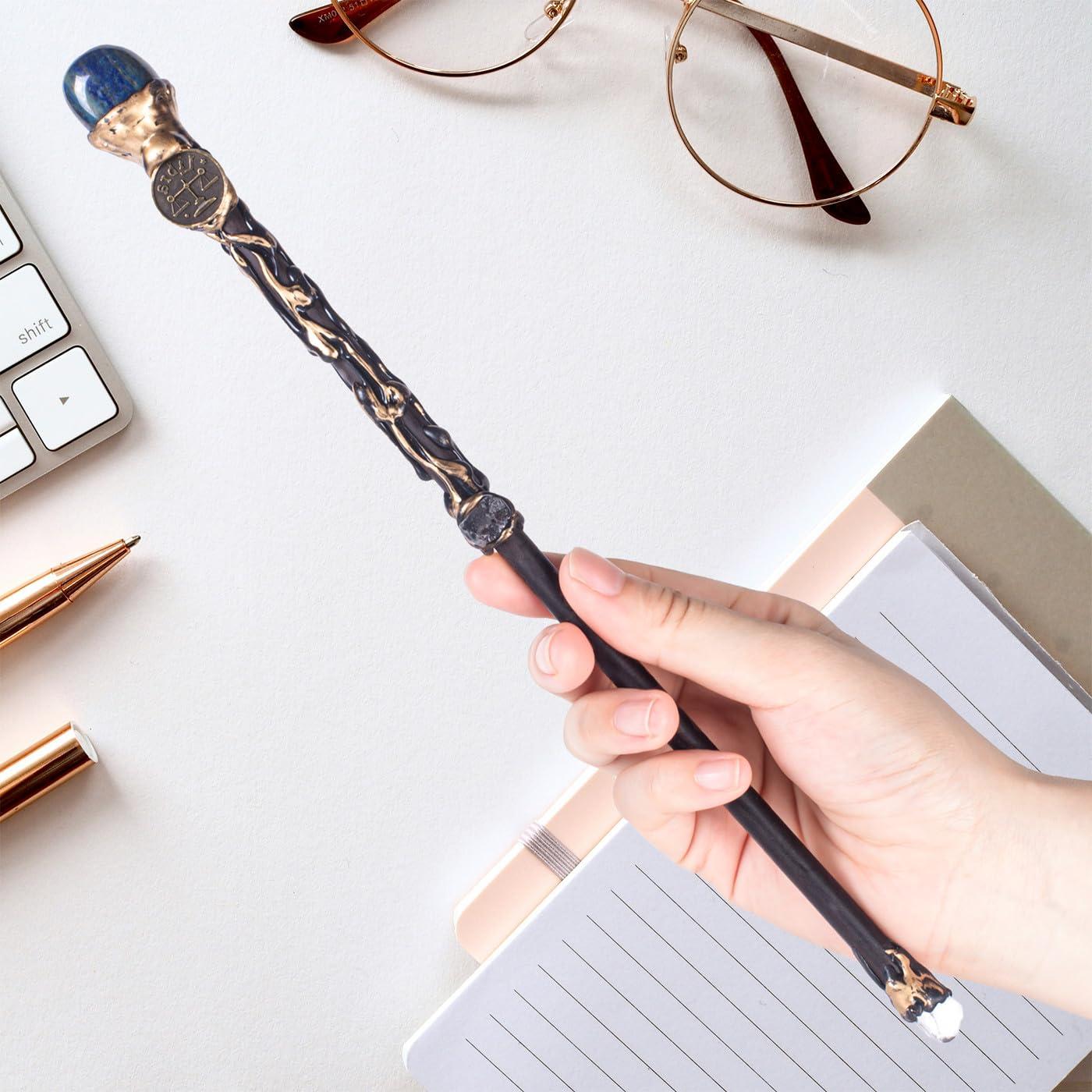 DUQGUHO DUQGUHO Libra Wand Lapis Lazuli Stone Magic Crystal Wand Libra Gifts Handcrafted Witch Fairy Wizard Zodiac Wand Sorcerer Cosplay Accessories Party Stage Costume Wands