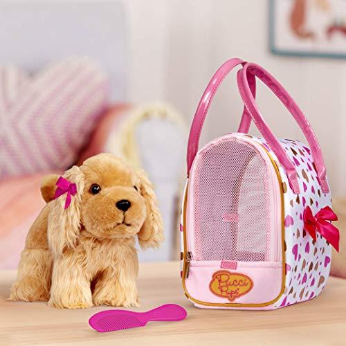 Pucci Pups by Battat Pucci Pups - Gold & Pink Heart Print Glam Bag w/Cocker Spaniel, 8 inches