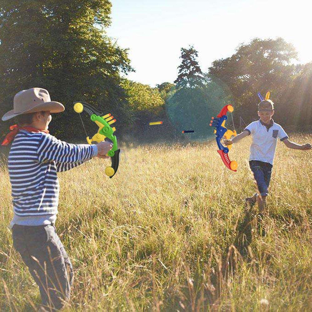 WenToyce Soft Arrow Bow Set for Kids Beginner, Easy Foam Archery Kit for Starters, with 4 Soft Darts Arrows, Safe Outdoor Indoor Shooting Games Activity for Toddler Boys Girls (Archery Green)