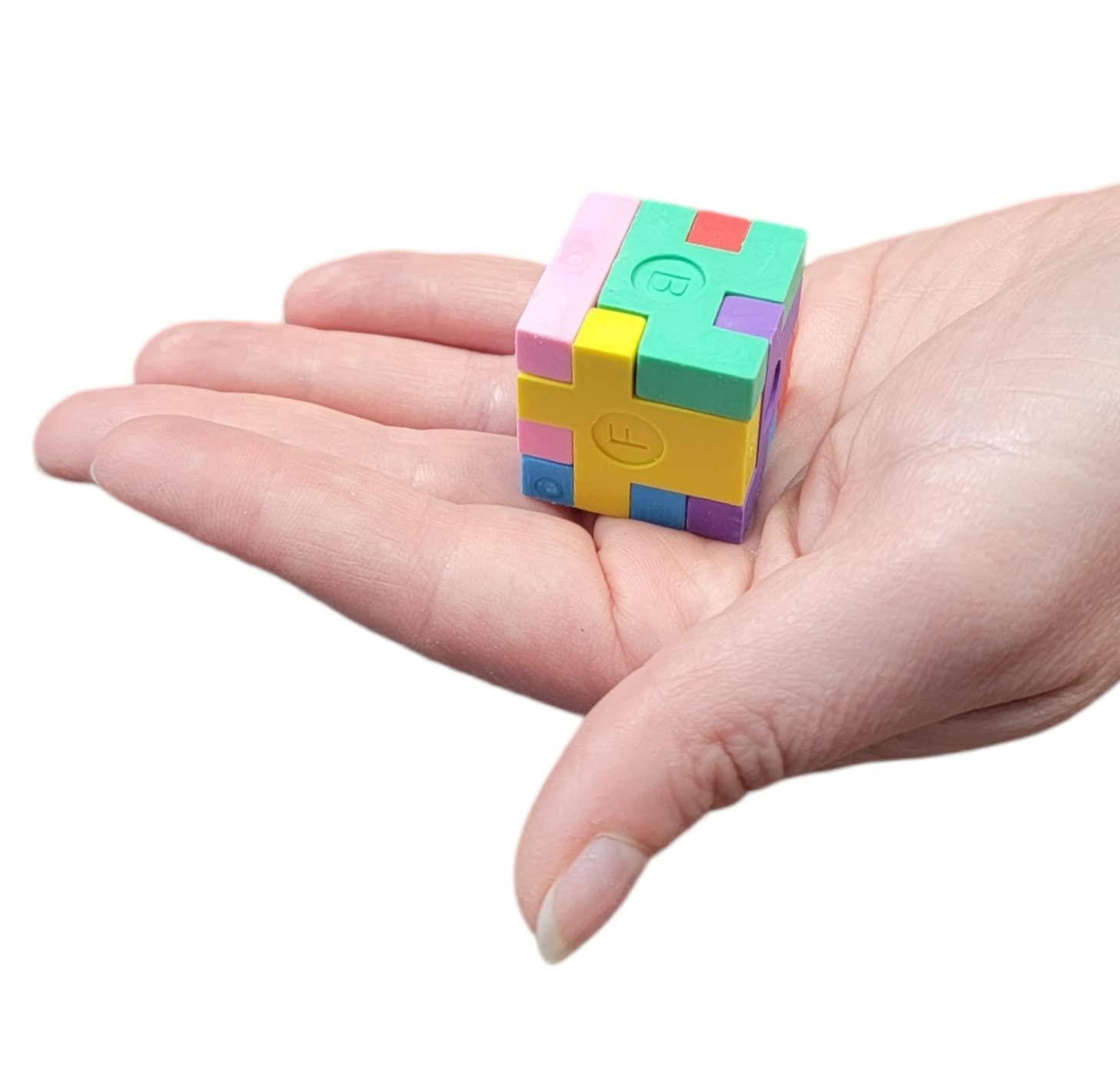 Zugar Land Colorful 1.125 Inch Puzzle Cube Erasers (12 Pack) 1.125\". Fidget Fun Rubber Erasers. Game Time Home School Work Incentive