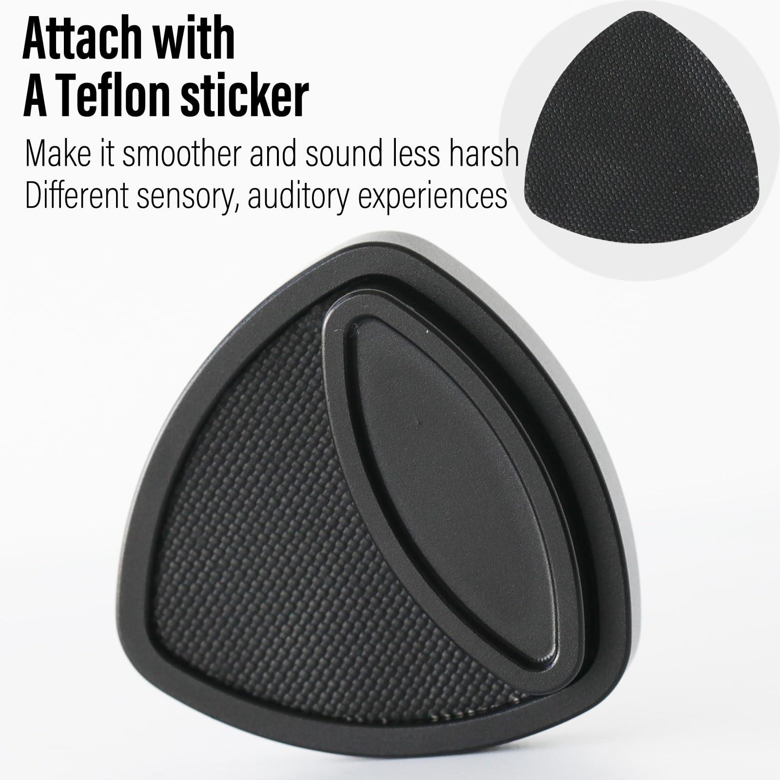 FREELOVE FREELOVE Pivot Magnetic Fidget Slider, Metal Worry Coin Haptic Clicker for Adults, Triangle Rotation Kinetic Toy Mechanical Sound EDC, Autism Sensory ADHD Anxiety Focus Meditation (Aluminum Black)