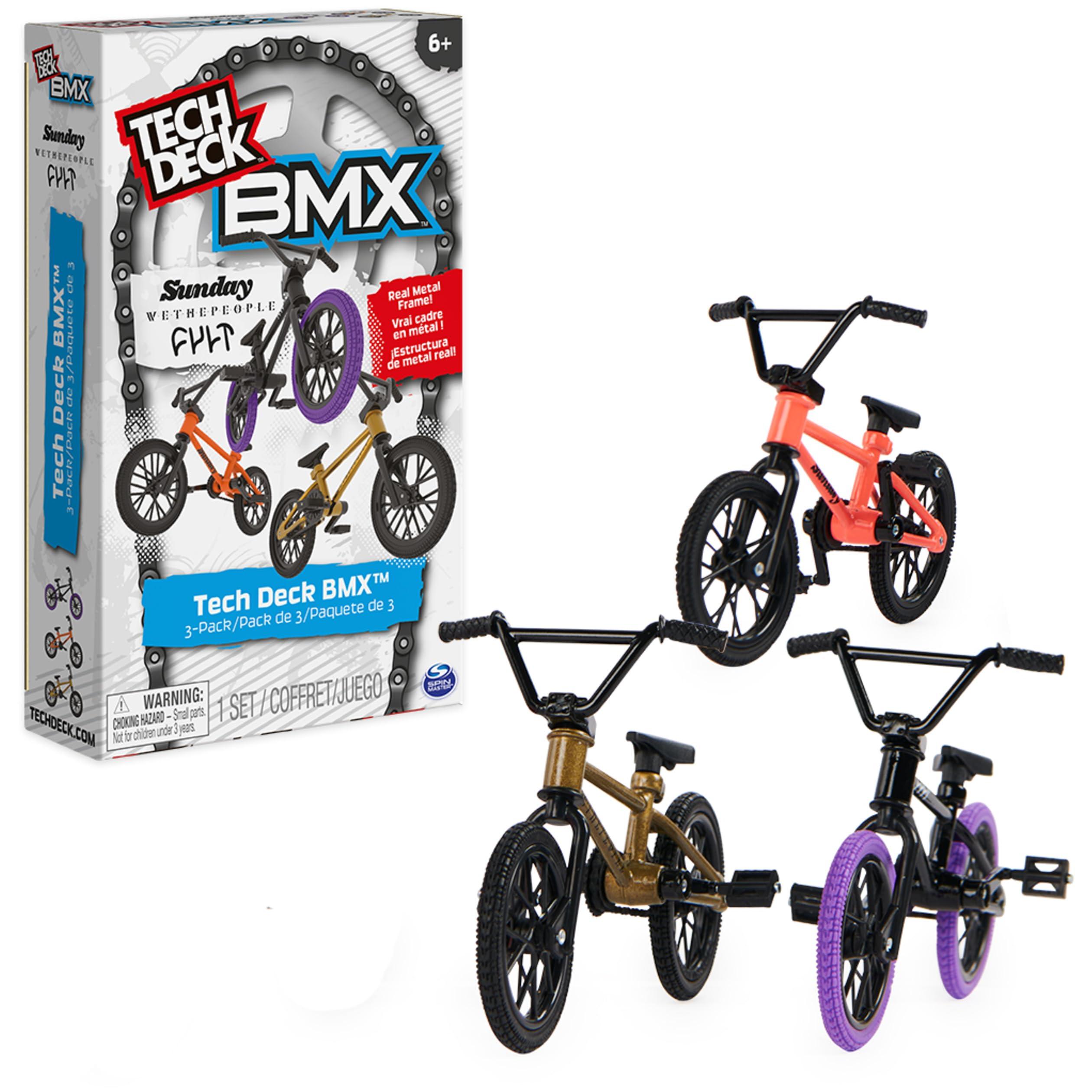 TECH DECK TECH DECK, BMX Finger Bike 3-Pack, Collectible and Customizable Mini BMX Bicycle Toys for Collectors, Kids Toys Ages 6 and Up (Amazon Exclusive)