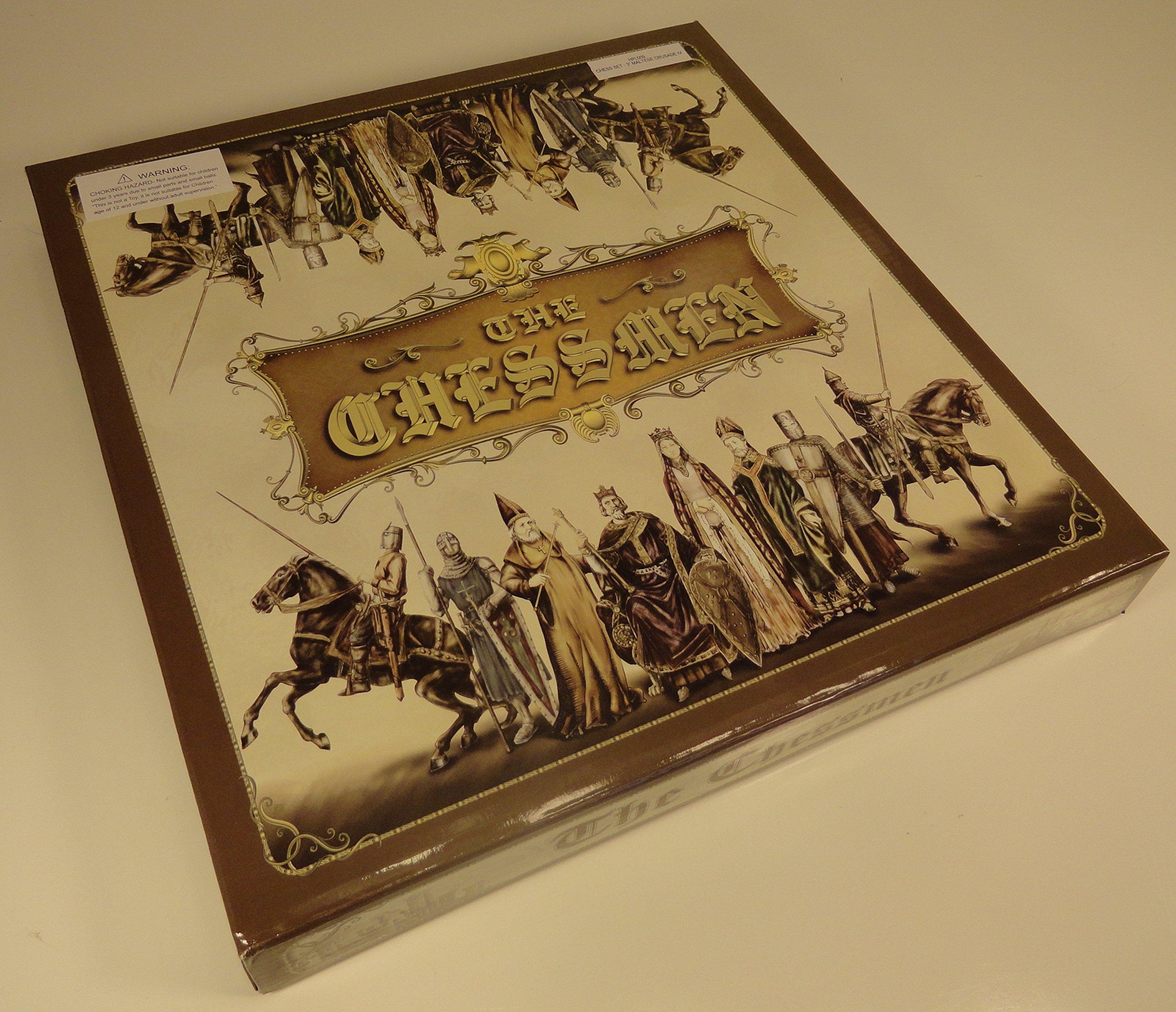 Kraiovim Medieval Times Crusades RED & Blue Maltese Knight Set of Chess Men Pieces Hand Painted - NO Board