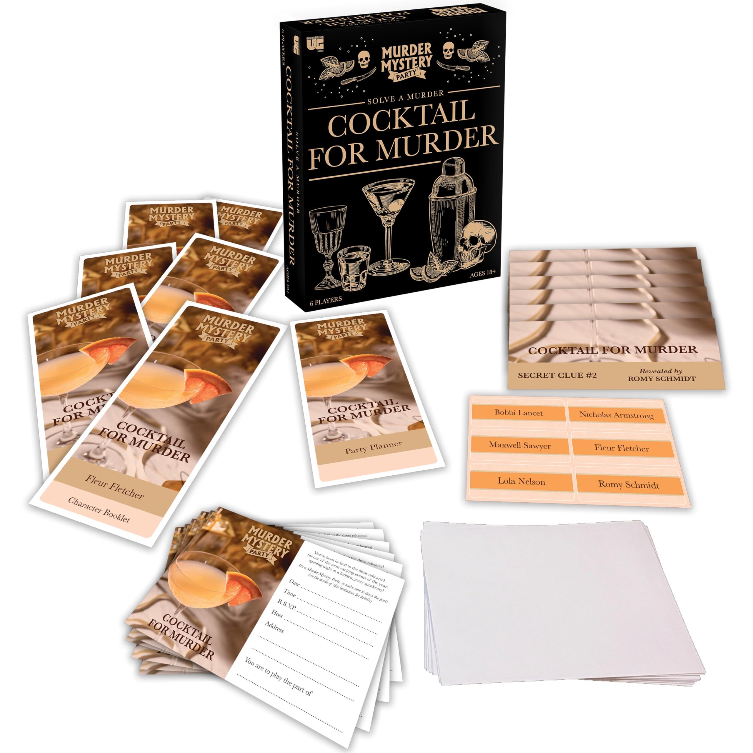 Murder Mystery Party Murder Mystery Party, Cocktail for Murder Murder Mystery Party Game for 6 Players Ages 16 and up, a Role Play Dinner Party Mystery Game