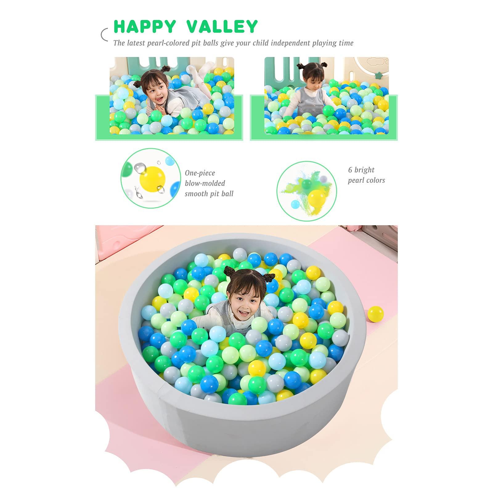 Heopeis Heopeis Ball Pit Balls, 100pcs Plastic Toy Balls for Kids, Crush Proof Ocean Balls Green Balls for Baby Toddler, Ball Pool Play Tent, Baby Kiddie Pool Water Toys, Party Decoration