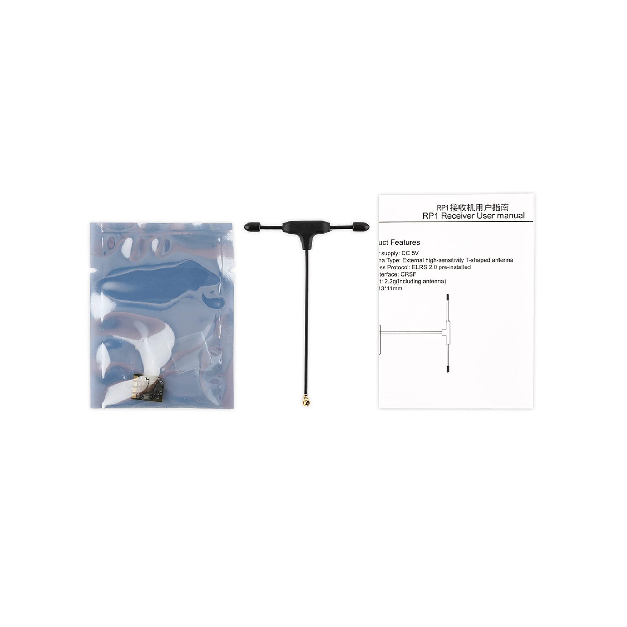 SPEEDY BEE RadioMaster RP1 ELRS FPV Receiver - 2.4ghz ExpressLRS Nano Receiver Drone RX Module with 65mm UFL T Antenna for FPV Drone Tiny Whoop Fixed-wing RC Plane by Speedybee