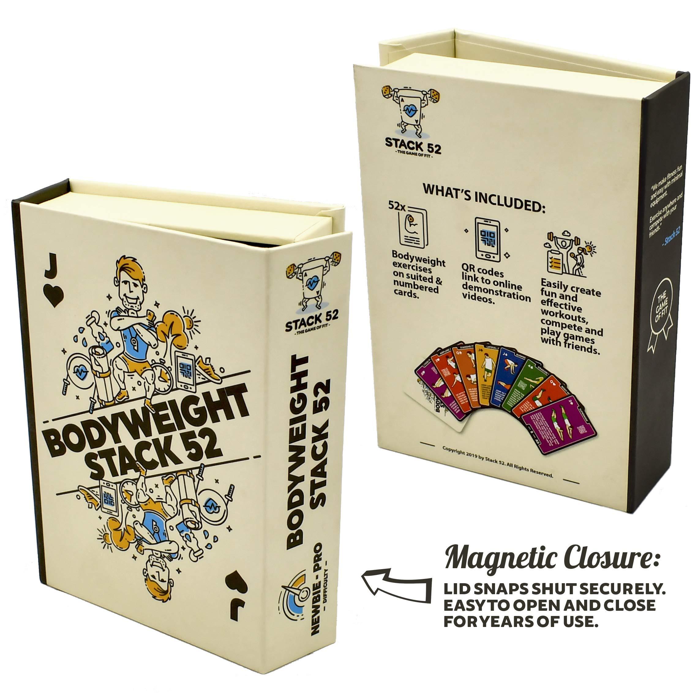 Stack 52 Stack 52 Bodyweight Exercise Cards: Workout Playing Card Game. Designed by a Military Fitness Expert. Video Instructions Included. No Equipment Needed. Burn Fat Build Muscle. (Updated Bodyweight Deck)