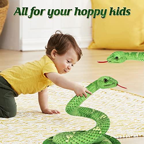 MGZTTHW MGZTTHW Snake Plush, 71 in Stuffed Snake Animal, Large Toy Snakes for Kids, Giant Stuffed Animals Snake, Lifelike Plush Snake for Birthday Present Party Prank Prop (Green)