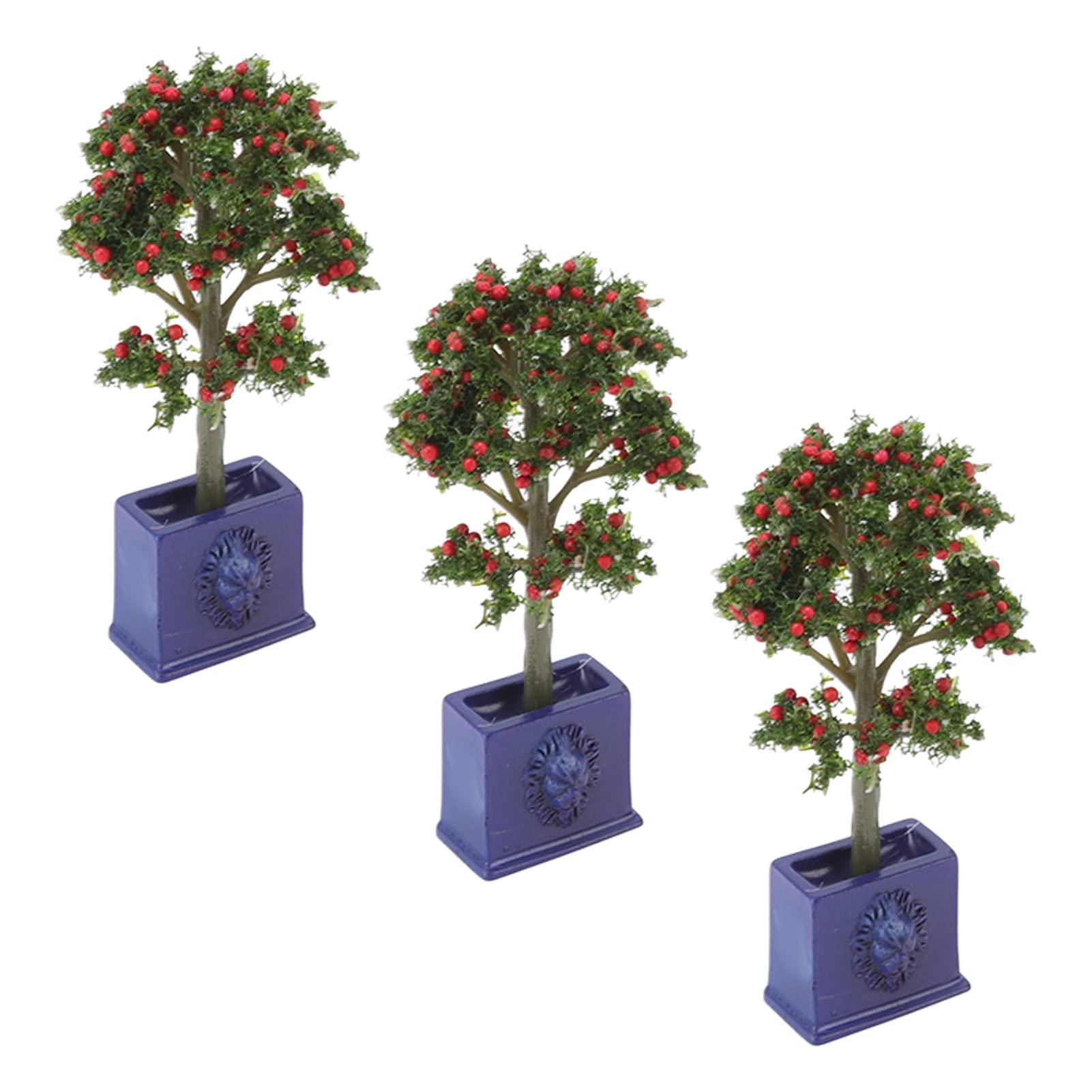 VGEBY VGEBY Dollhouse Fruit Trees 3PCS Miniature Dollhouse Plants Artificial Fruit Tree Model for 1:12 Scale Dollhouse Decoration