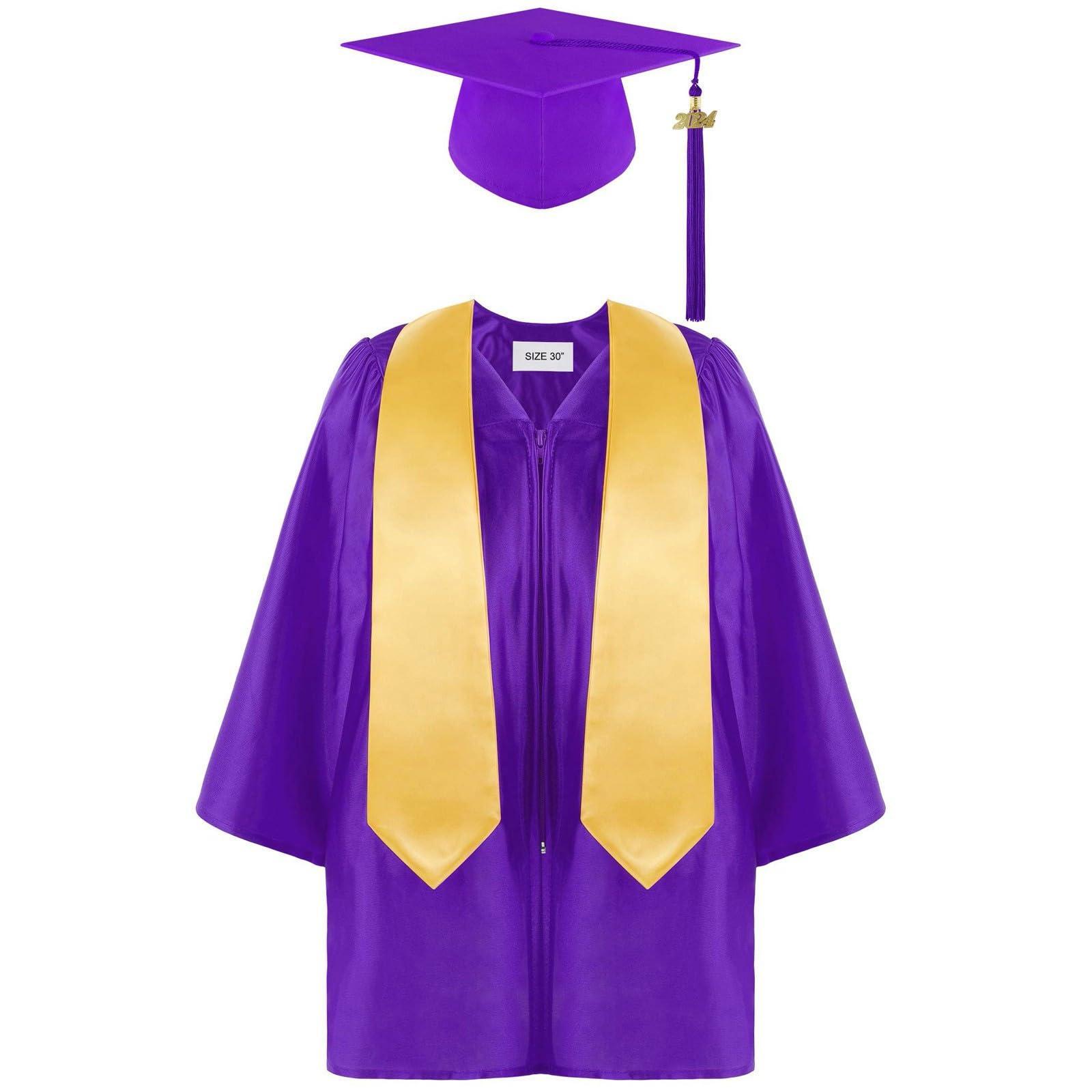 Betadog Betadog Kids Shiny Choir Robes for Church Graduation Gown Costume Robes for Preschool and (Purple, 6-8 Years)