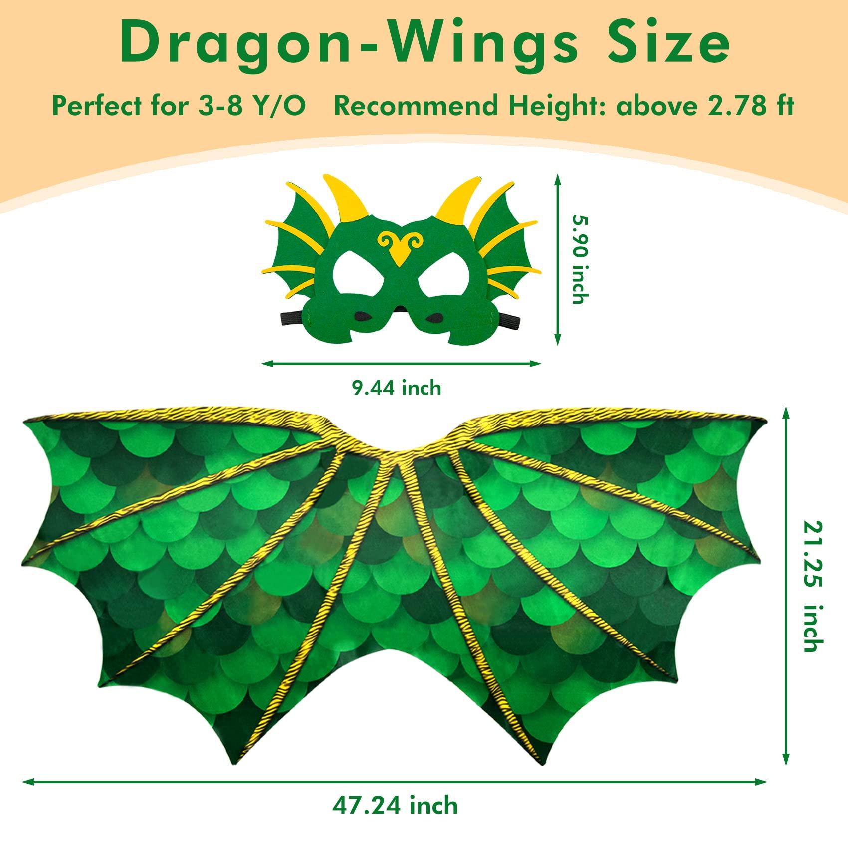 Creatoy Creatoy Dragon-Wings bulk Kids Dress-Up Costume for Boys Girls Dinosaur Cape with dragon masks Toddler Dragon Party decorations Birthday Gifts Halloween Supplies