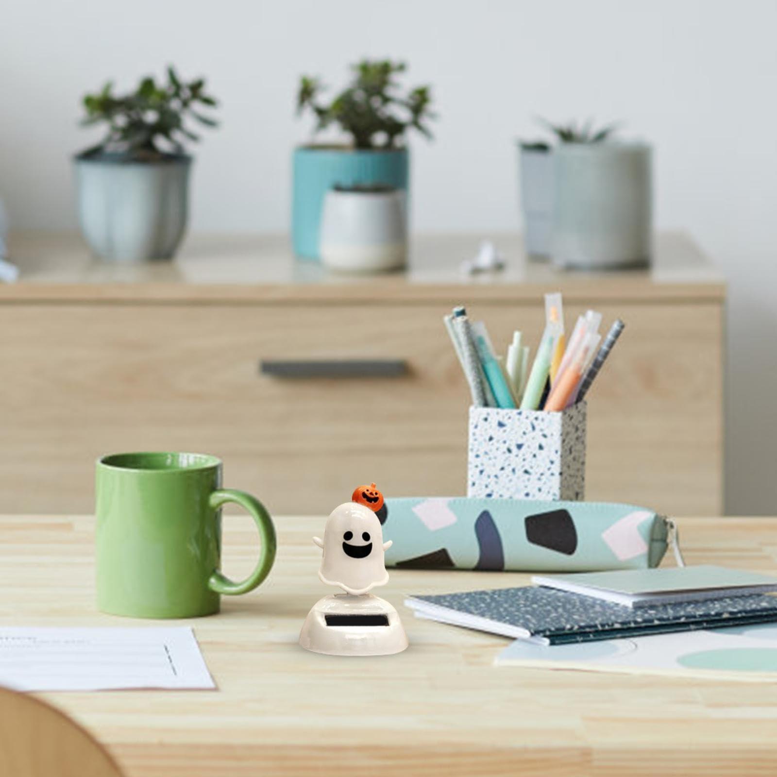 HABURN HABURN Halloween Ghost Solar Dancing Toy, Solar Halloween, Halloween Pumpkin Ghost Swing Figurine, Halloween Dashboard Toys Solar Powered Ghost Dancing Toys, for Car Desk Home Decor