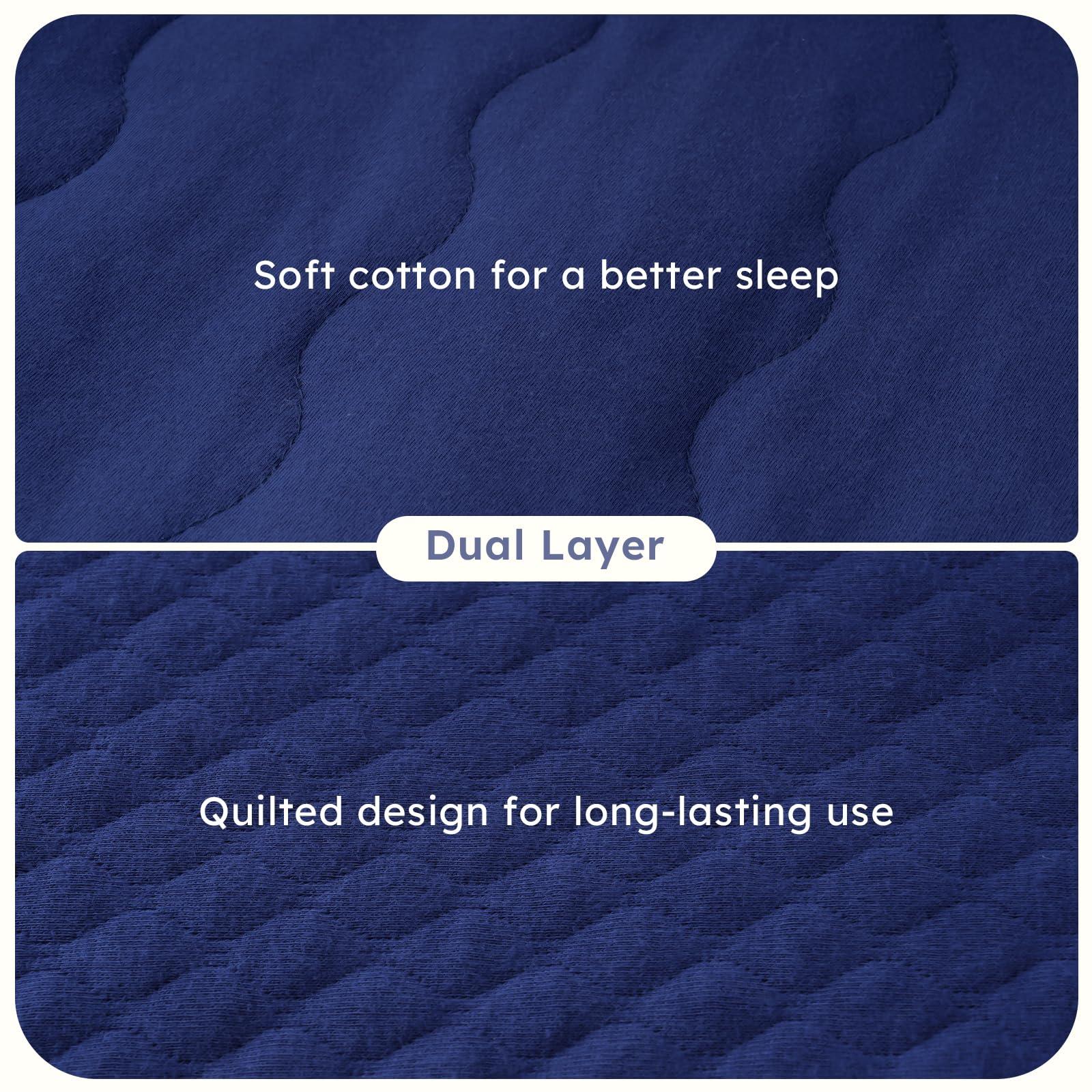 FIEMOL FIEMOL Baby Sleep Sack 18-24 Months 2.5 TOG, Winter Cotton Sleep Sacks Newborn and Infant, Warm Quilted Baby Wearable Blanket, Newborn Sleeping Bag with 2-Way Zipper Blue 1 Pack