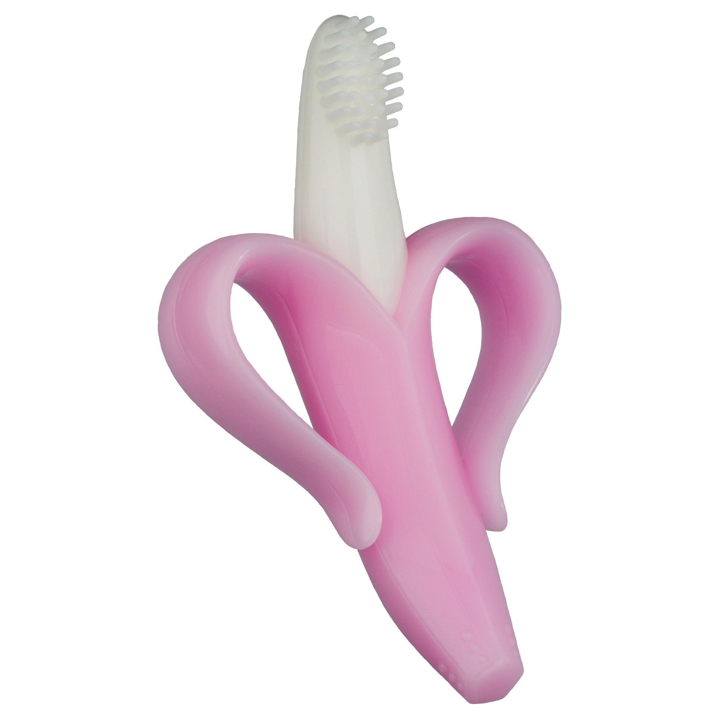 Baby Banana Baby Banana The Original Toothbrush Teether Toy, for Babies Infants Toddlers; USA Family-Owned Business; Teething Relief for Sore Gums, Massaging Soothing; Safest Food Grade Silicone