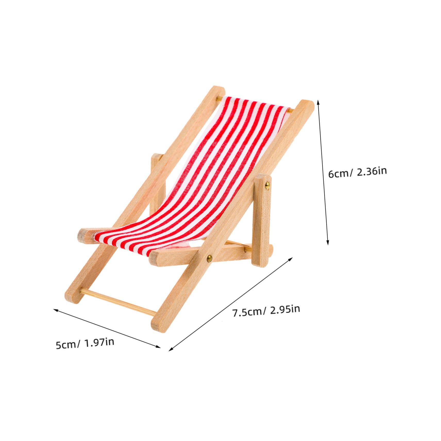 PRETYZOOM 6pcs Beach Chair Model Mini House Chair Model Miniature Chair Miniature Folding Chairs Folding Miniature Lounge Chair Mini Foldable Beach Chair Miniature Beach Chair Mini Ornament