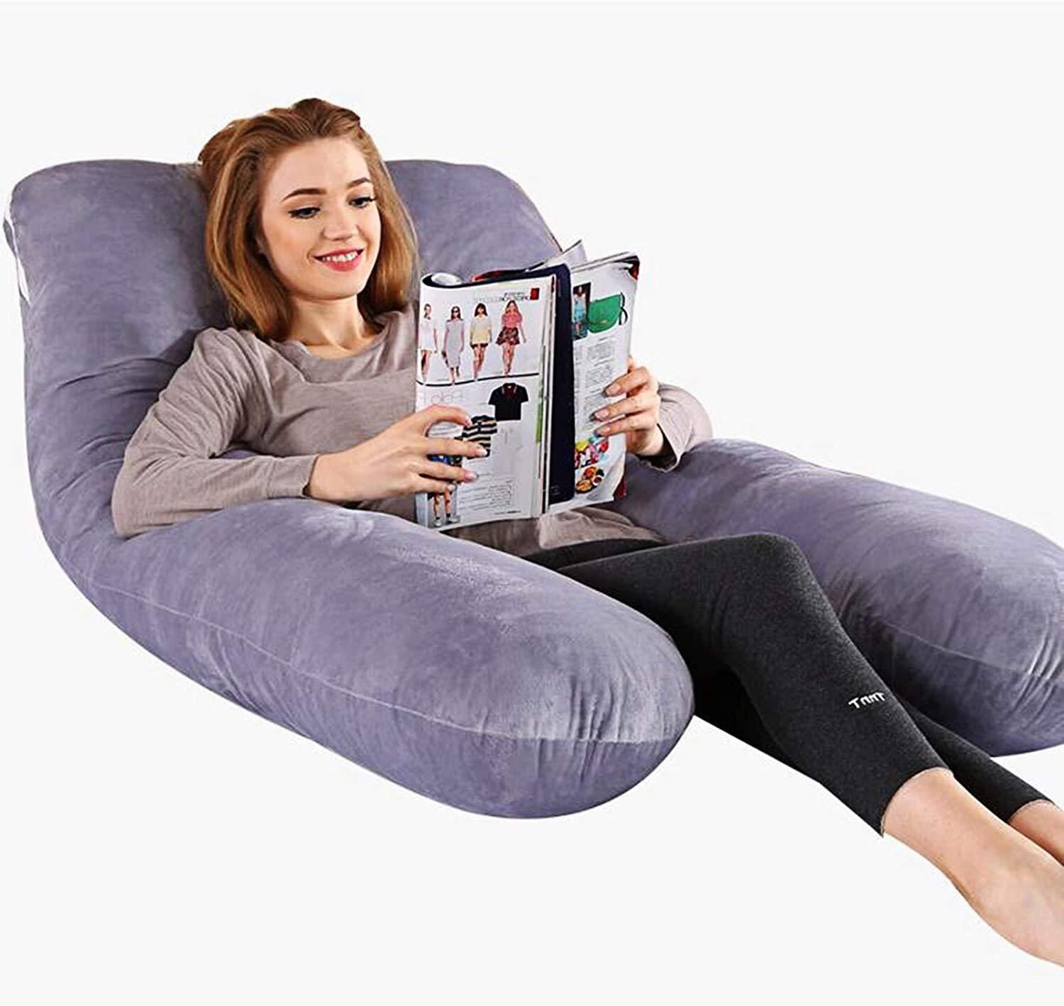 IOCCIOBB IOCCIOBB Pregnancy Pillow,100% Cotton U-Shaped Maternity Pillow, Maternity Pillow,Include Cotton Pillow Cover, Detachable Washable, Body Support Pillow, Relieve Muscle Soreness (Color : 12)