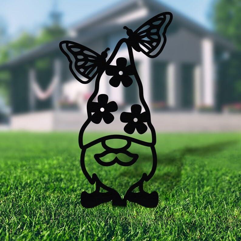 American Sign Letters Metal Yard Sign, Metal Lawn Gnome, Yard Sign, Yard Gnome, Garden Decor, Yard Sign with Stakes, Lawn Mounted Plaque, Lawn Sign, Metal Art