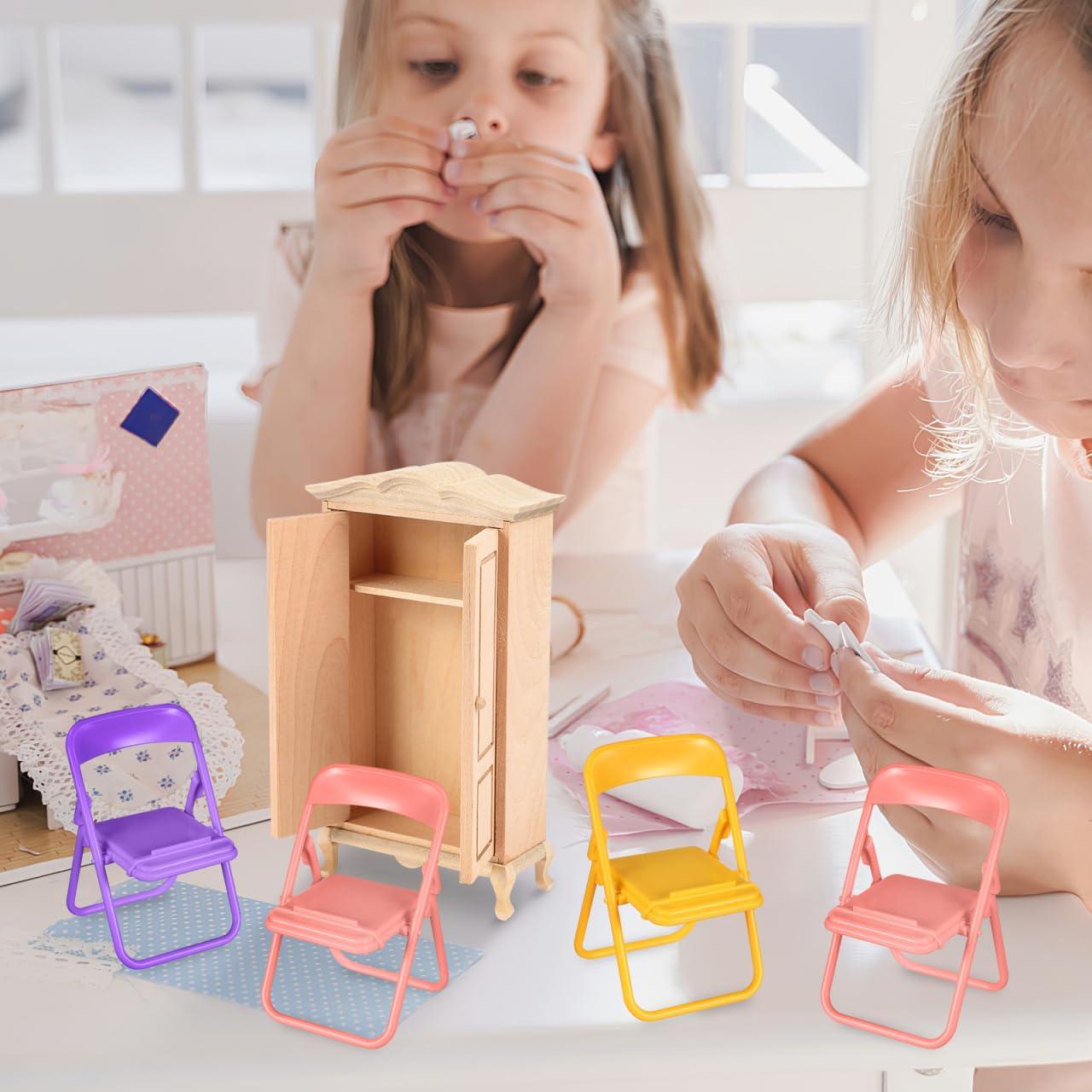 BESTOYARD BESTOYARD 30 Pcs Mini Foldable Chairs Dollhouse Folding Chairs Phone Holder Mini Chair Stand Party Favors