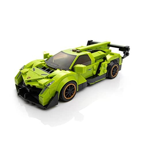 Block Builder Block Builder Lambo Racing Car Building Block Set (348 Pieces). Racing Car Building Blocks for Kids and Adults