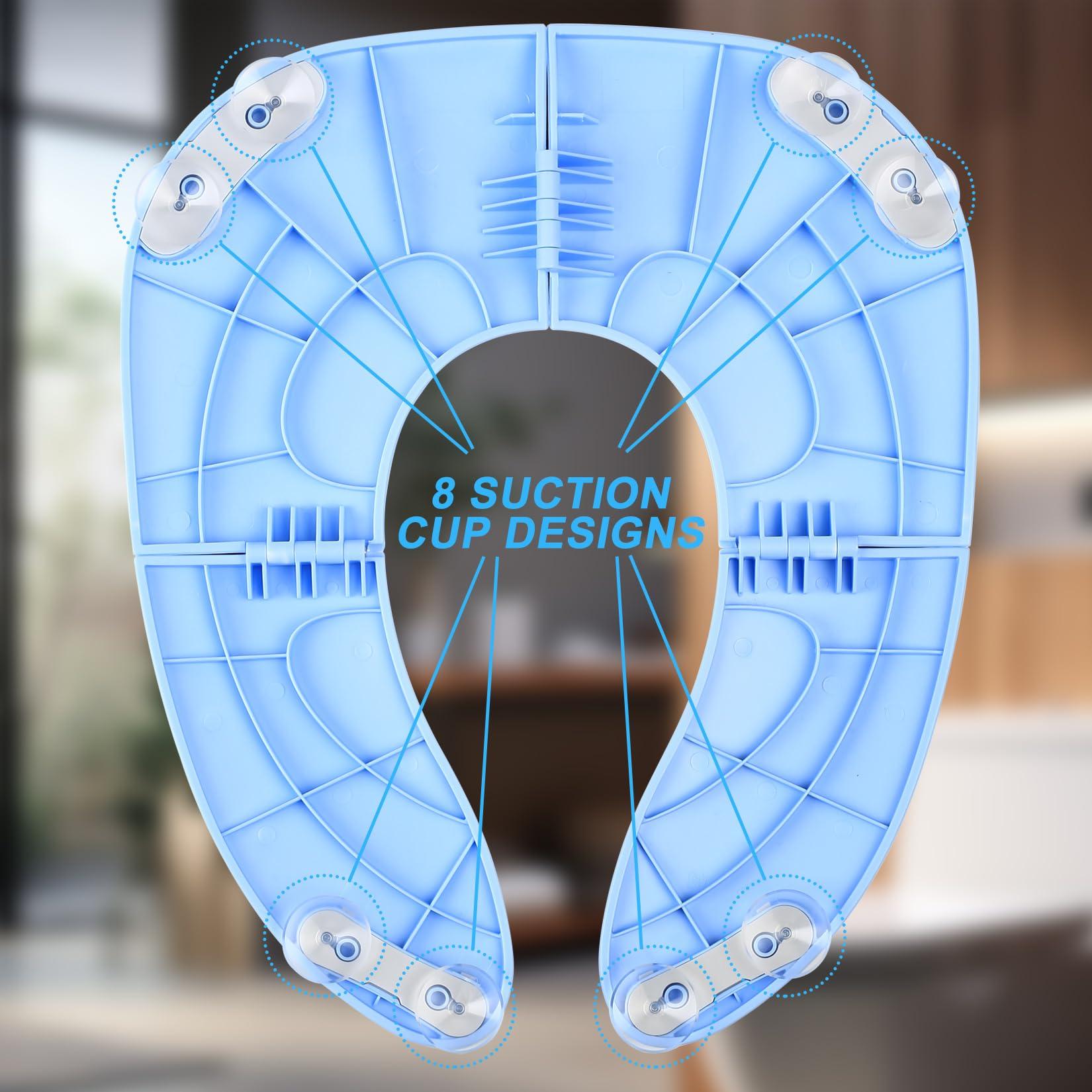 Fulushouxi Foldable Potty Seat for Toddler, Travel Potty Seat for Toddler, Foldable Toddler Toilet Seats, Travel Toilet Seat for Toddlers, Non Slip Suction Cups Portable Potty Training Seat for Kids Boys Girls