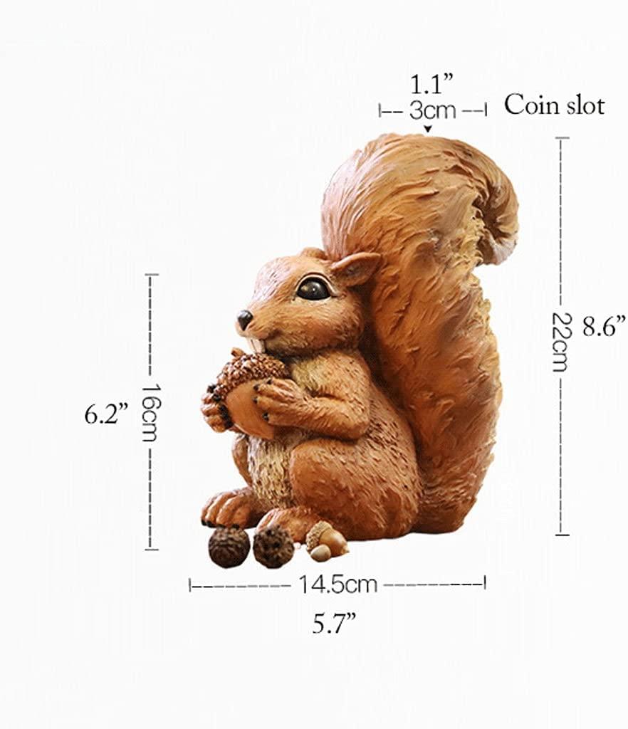 Junorstar Junorstar Piggy Bank Children\'s Toy Money Box Cute Cute Squirrel Piggy Bank Resin Animal Coin Box Cute Squirrel Shape Savings Money Bank Brown Piggy Bank Gifts for Adults Or Kids Money Box Piggy Bank