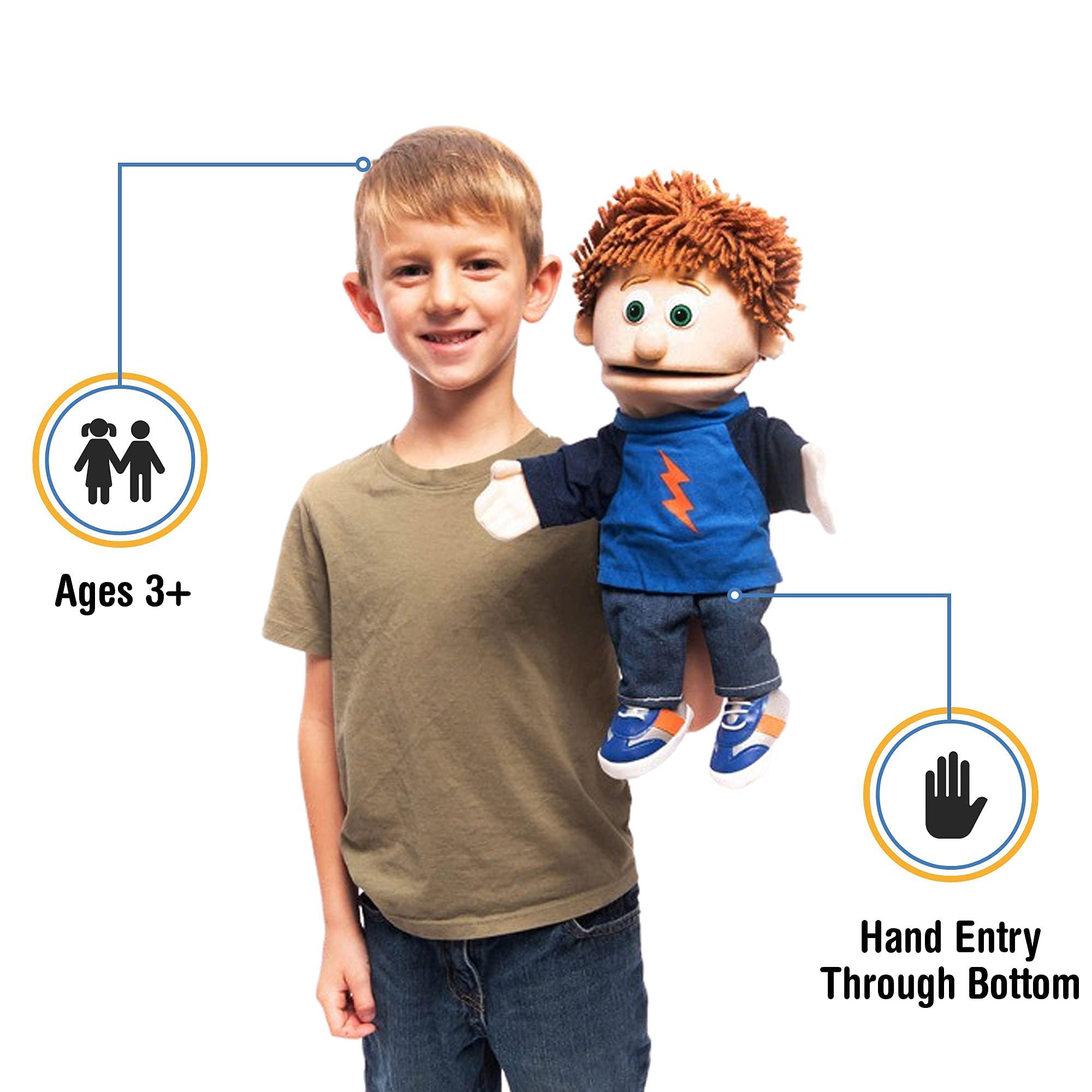 Silly Puppets 14\" Tommy, Peach Boy, Hand Puppet, White