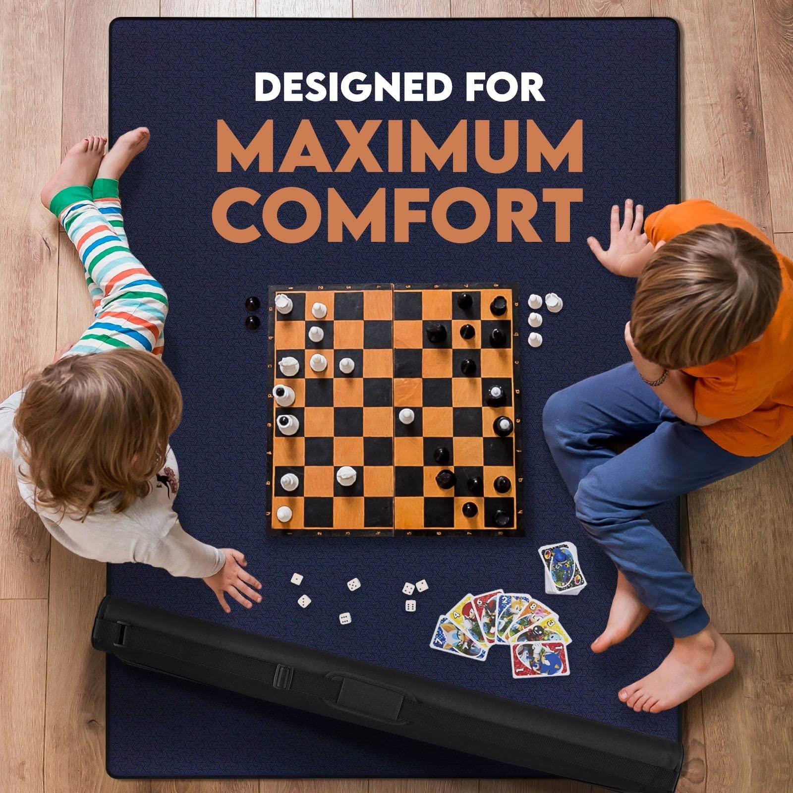 Feltectors Feltectors Board Game Playmat | 36 x 48 in. Blue Table Topper Playmat Cover for Gaming Mahjong Top Black RPG, Dice Games | Neoprene Table Mat Water Resistant with Carry Storage Case 3 x 4 ft.