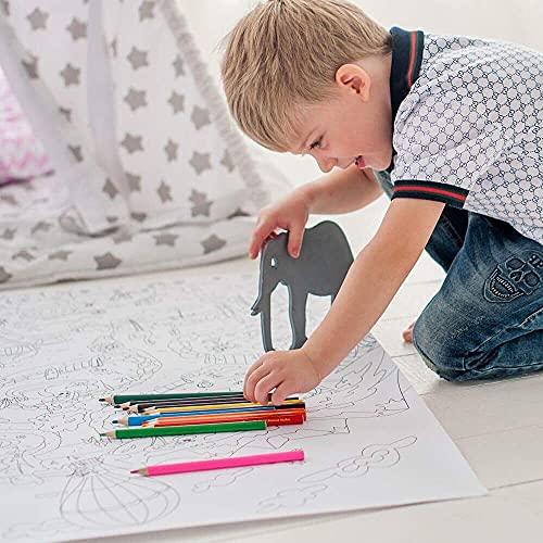 O'Kroshka Big giant coloring poster colorings for children Zooland. Coloring pages for kids and adults. Color me posters for family (33.08 x 46.5 in)