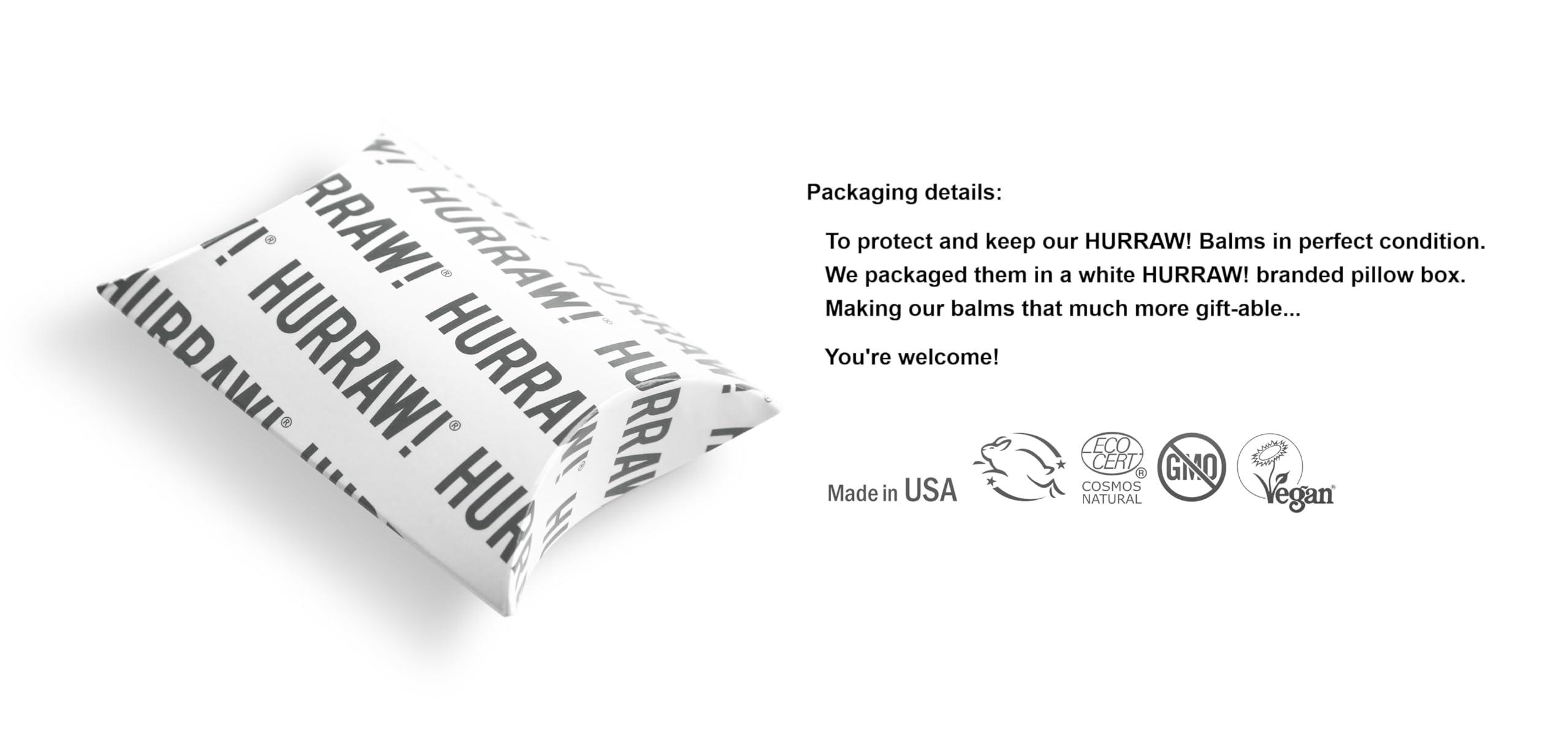 HURRAW! Hurraw! Watermelon Lip Balm: Organic, Certified Vegan, Cruelty and Gluten Free. Non-GMO, 100% Natural Ingredients. Bee, Shea, Soy and Palm Free. Made in USA