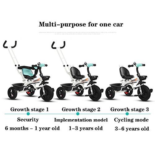 DEKD DEKD Toddler Tricycle Toddler Trike for Boys Girls Rotatable Seat Parent Steering Push Handle (Color : Green)