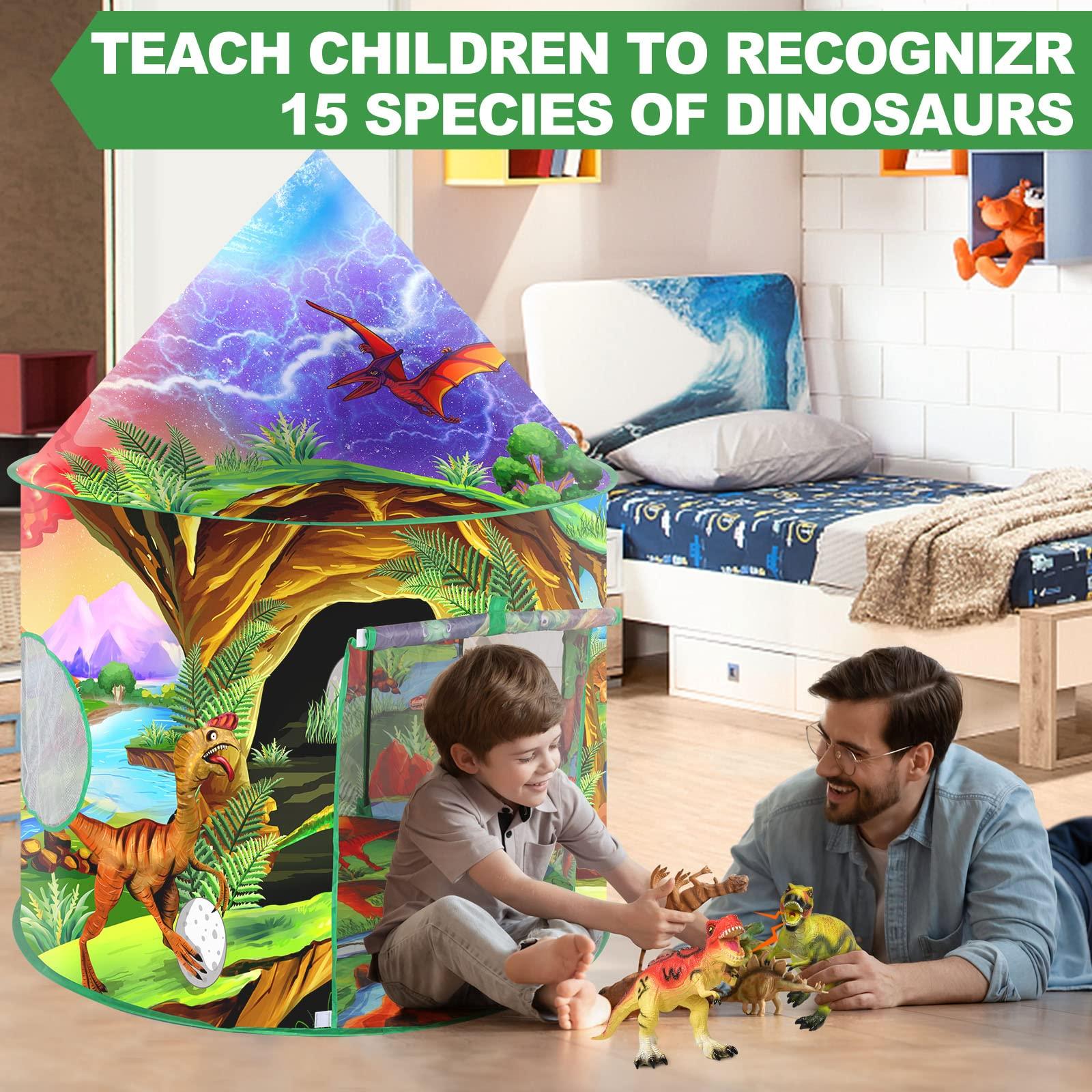 WillingHeart WillingHeart Dinosaur Kids Play Tent Boys Girls Indoor Outdoor Pop Up Tents Foldable Toddler Baby Playhouse Child Playroom Children's Pretend Party Toy Fort House Birthday Gift Camping Games Supplies